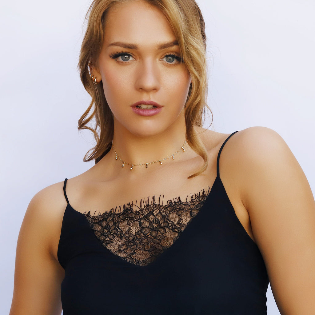 Miranda - Delicate Layered Necklaces •Link Chain • Choker Necklace, Satellite Necklace, Dainty Necklace, Layering Beaded Chain,