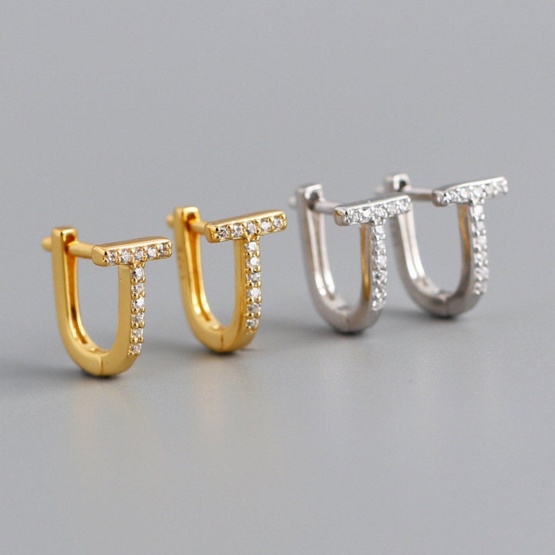 WINNIE - Sterling Silver Huggie Hoop Earrings