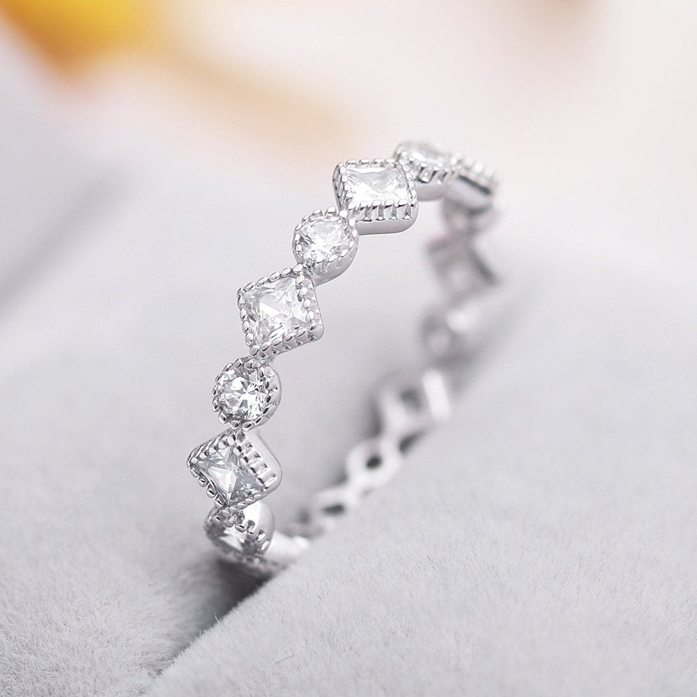 Bella - Silver Ring, Geometric Ring, Stacking Ring, Sterling Silver, Bridesmaids Ring rings, Stacking rings, Silver rings