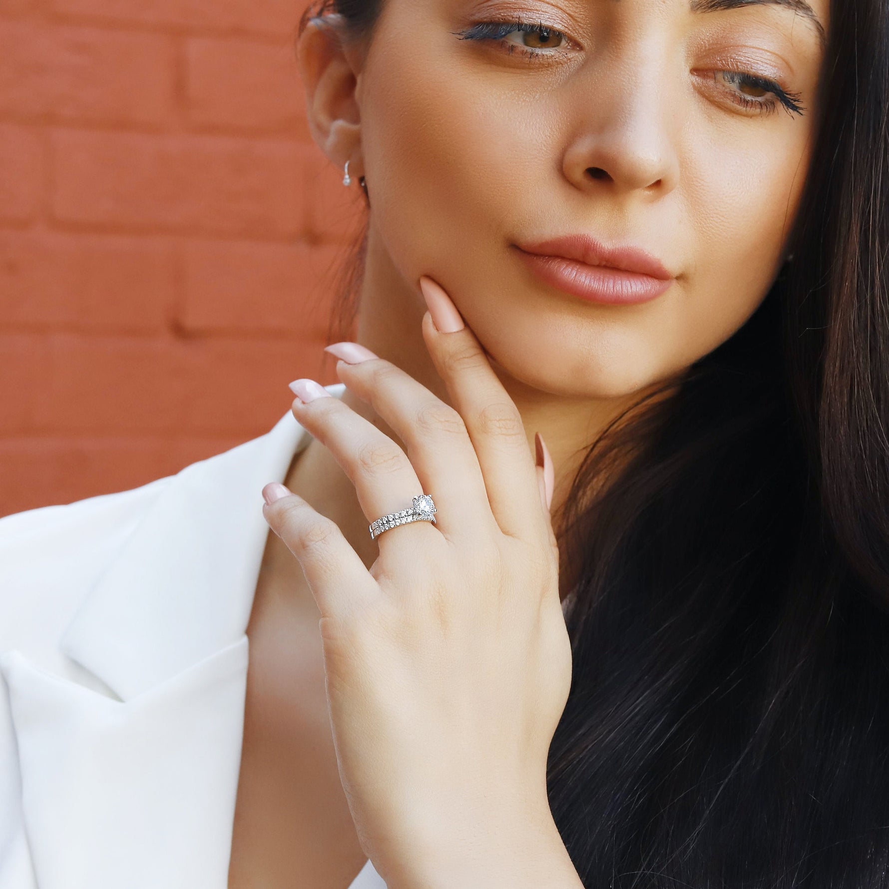 Sterling silver Sophia promise ring for women, featuring a delicate design, perfect for engagement or anniversary celebrations.
