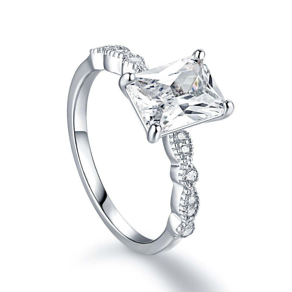 Rebecca - Sterling Silver Engagement Ring | Promise Ring for women | Anniversary | Infinity Ring in US UK size | High Quality!