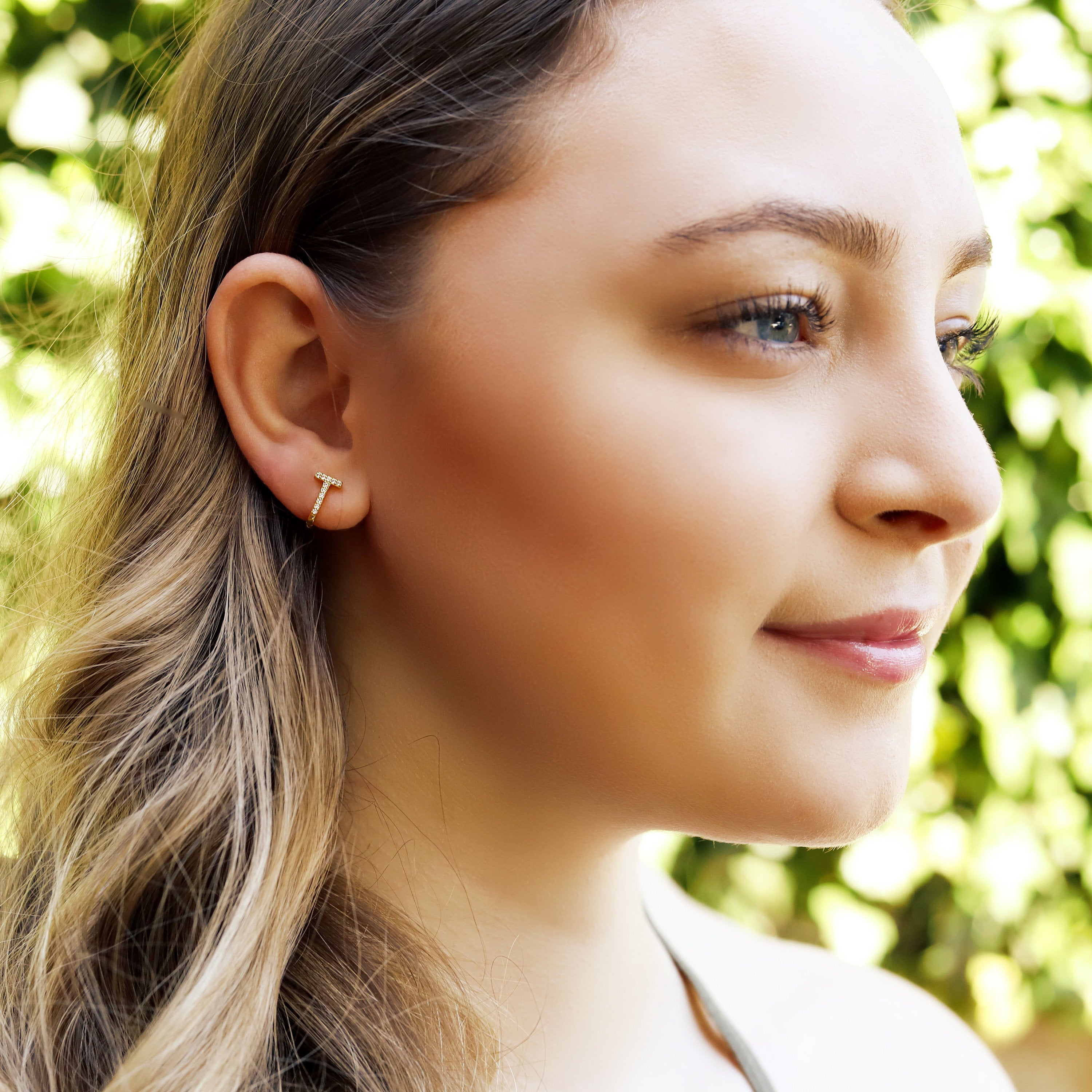 Sterling Silver Huggie Hoop Earrings | Delicate Pave Hoop Earrings | Minimalist Earrings | Silver Geometric Hoops | Simple Silver Earrings |