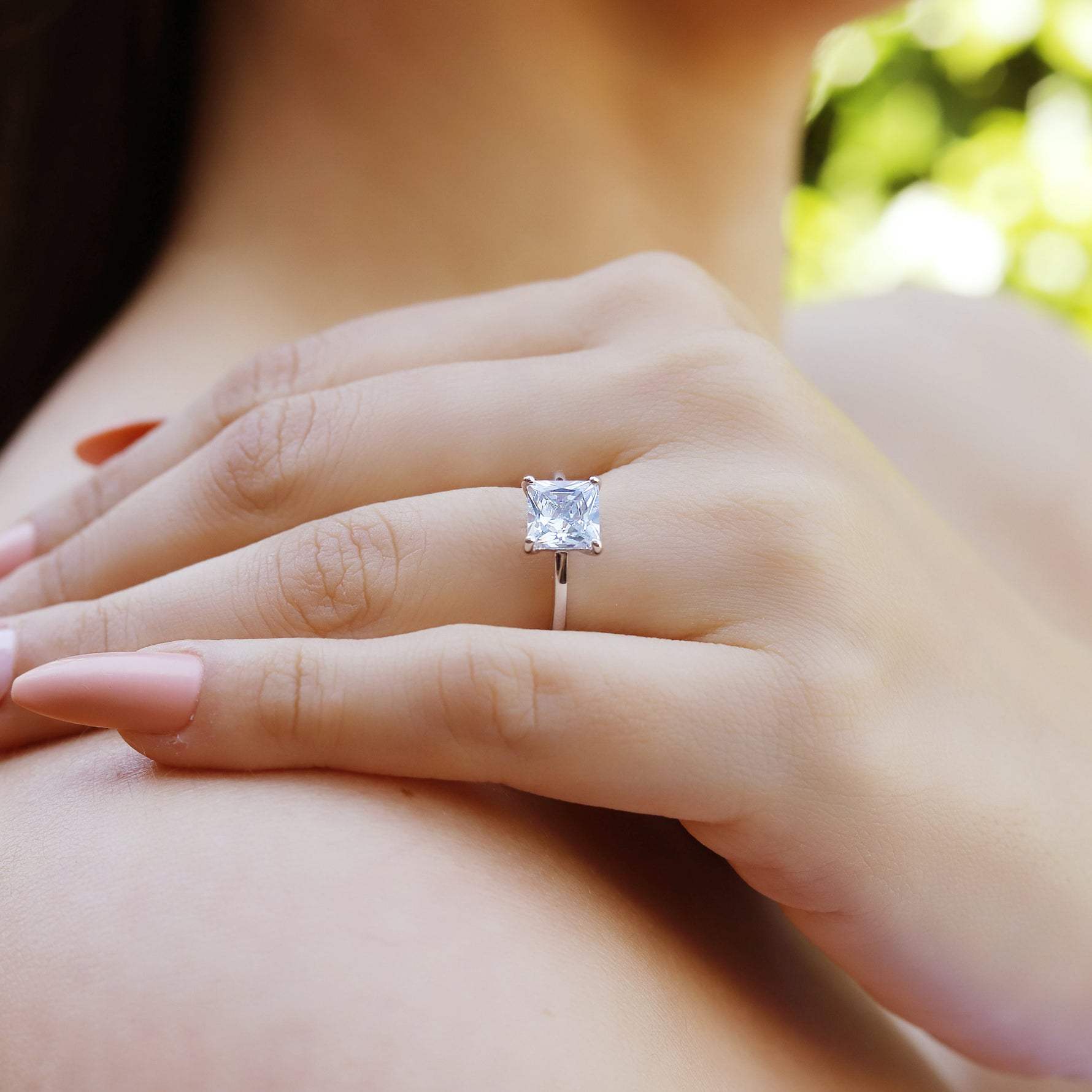 ELLA - Sterling Silver Classic, Bridal, Engagement & Princess ring - Amber James Jewellery