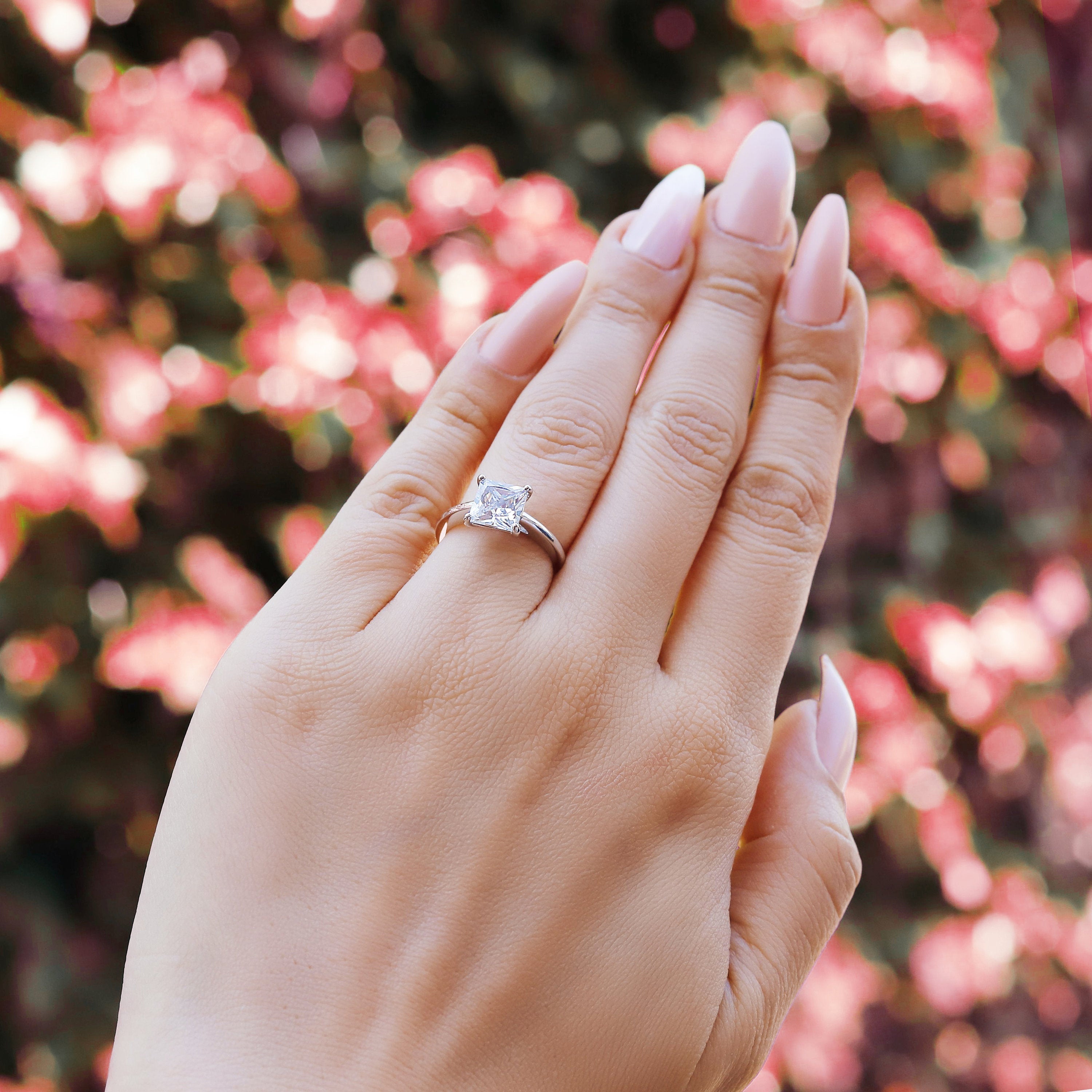 ELLA - Sterling Silver Classic, Bridal, Engagement & Princess ring - Amber James Jewellery