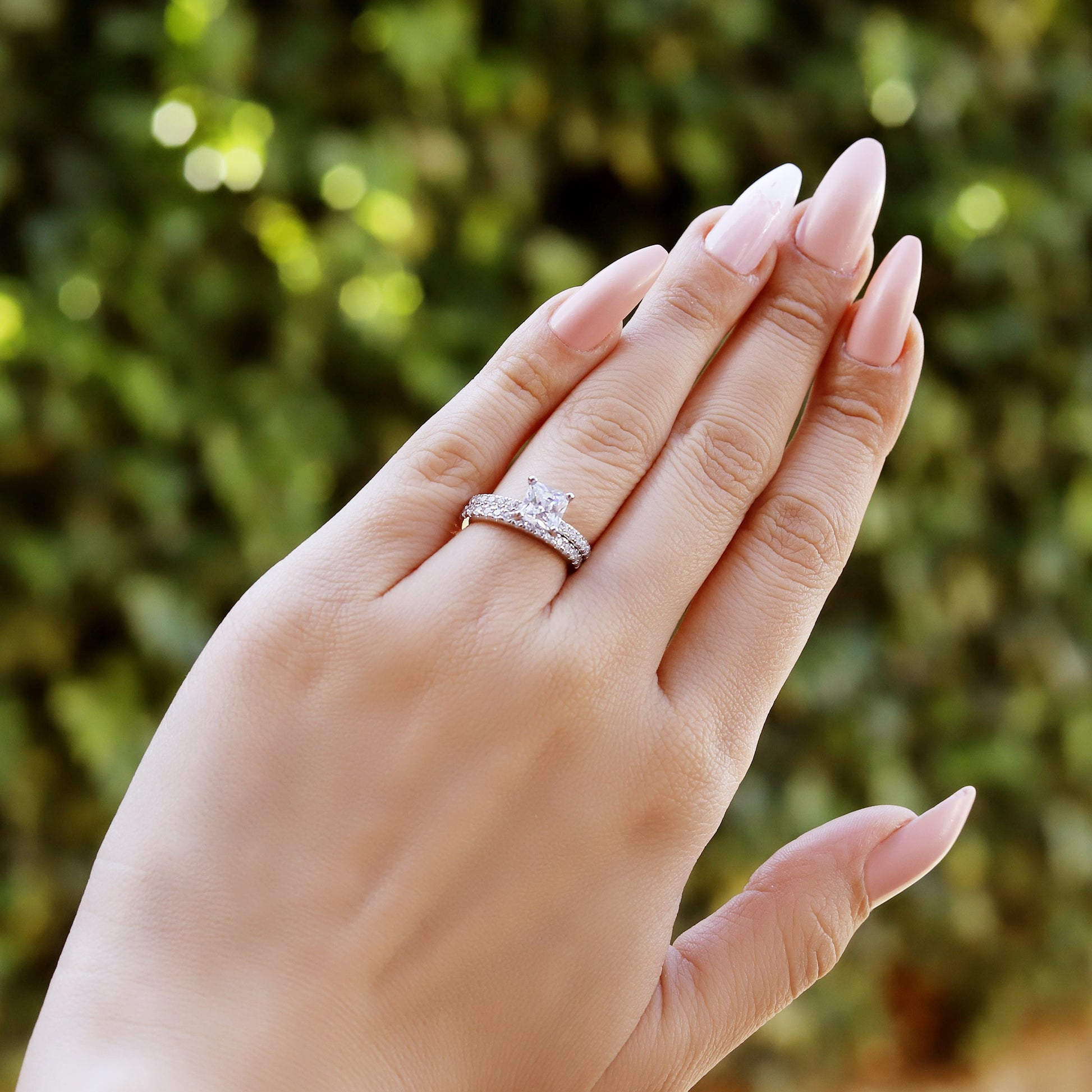 Benny - Princess cut Ring set | Promise Rings | Sterling Silver Engagement Ring | Promise Ring for women