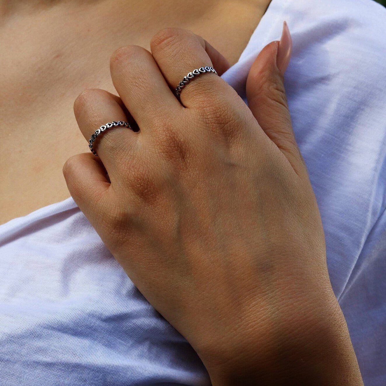 Esme - Handmade Enchanting Hearts | Sterling Silver Ring | Sterling Silver Engagement Ring | Promise Ring for Women | High Quality!