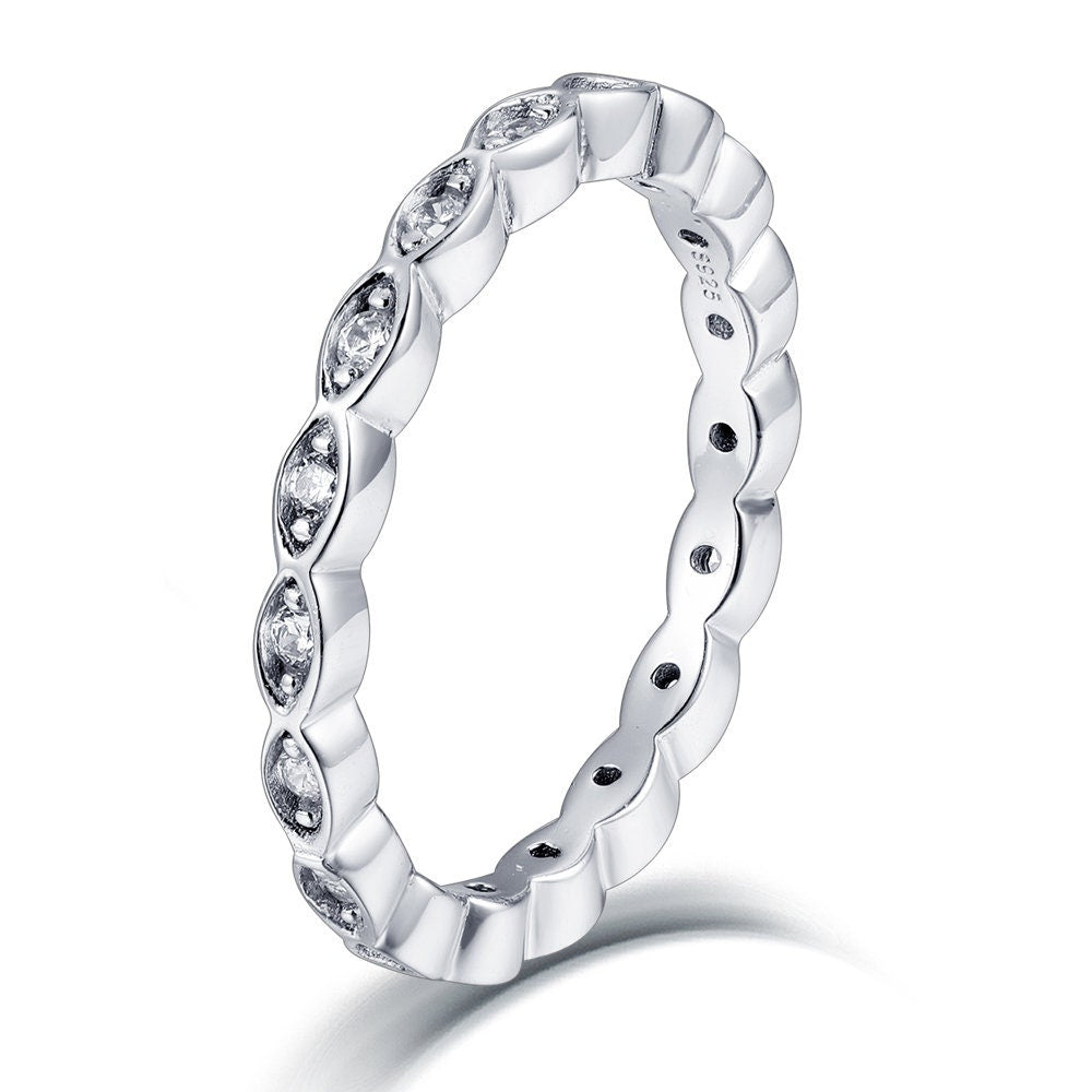 Daisy - Ripple Eternity ring | Sterling Silver Engagement Ring | Promise Ring for women