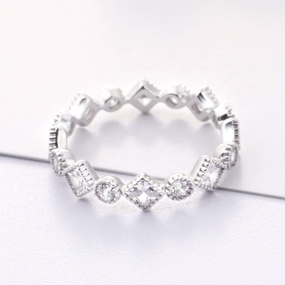 Bella - Silver Ring, Geometric Ring, Stacking Ring, Sterling Silver, Bridesmaids Ring rings, Stacking rings, Silver rings