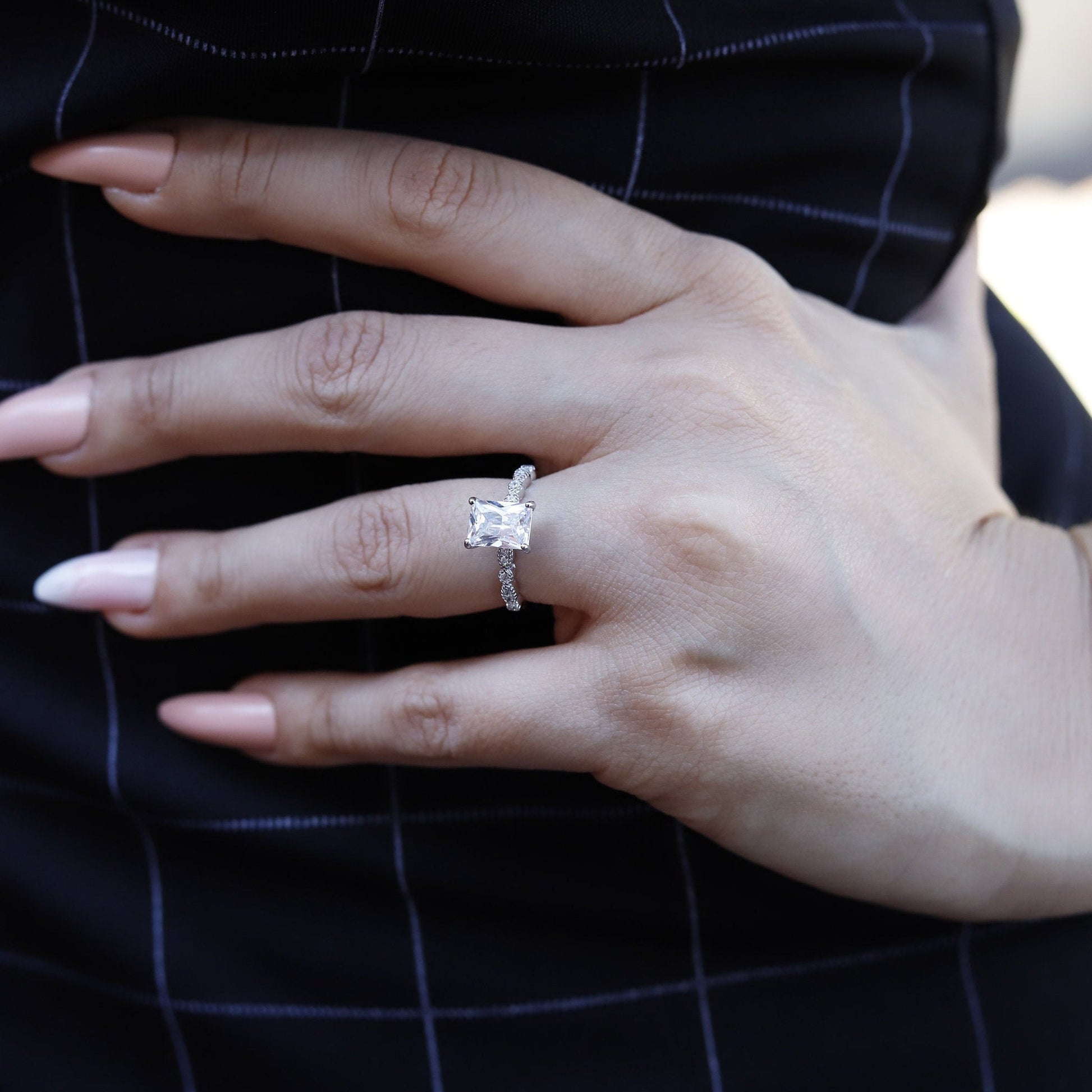 Rebecca - Sterling Silver Engagement Ring | Promise Ring for women | Anniversary | Infinity Ring in US UK size | High Quality!