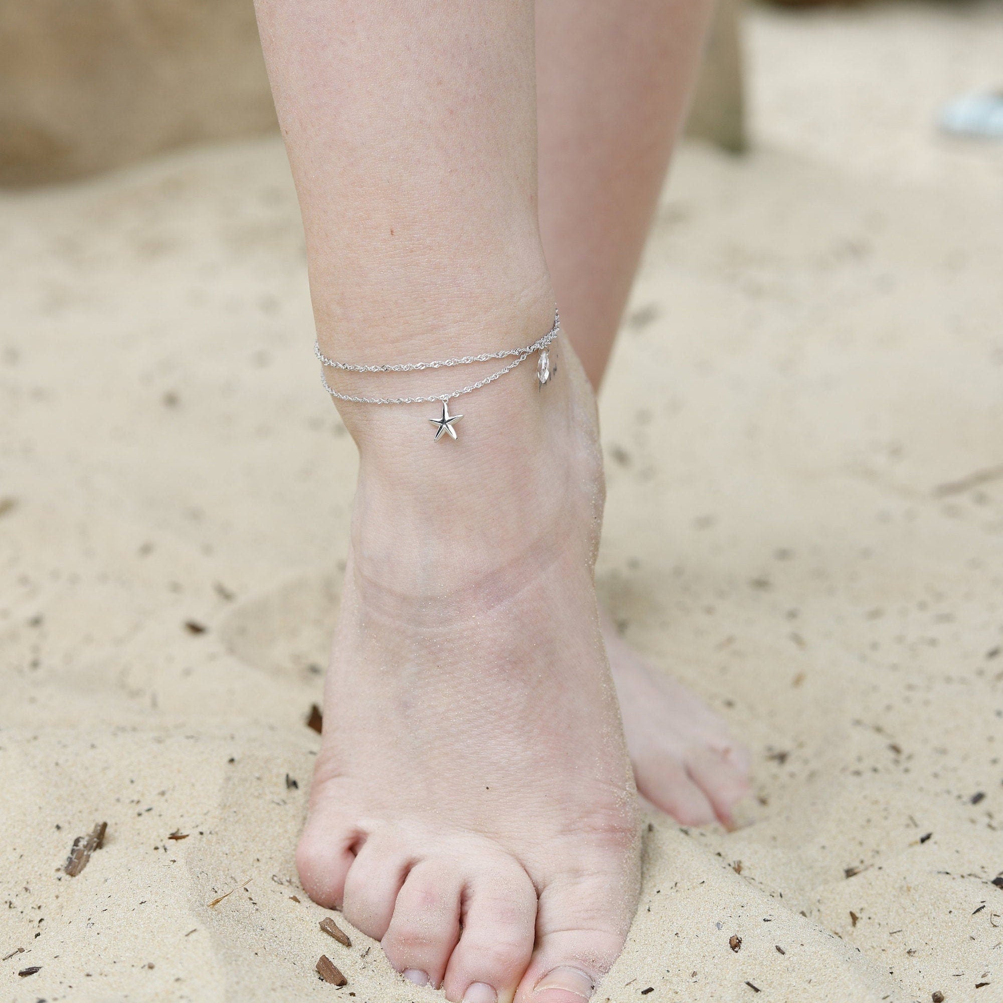 Celeste - Simple Star Style Anklet, Gold Anklets, Silver Anklets, Anklets for Women