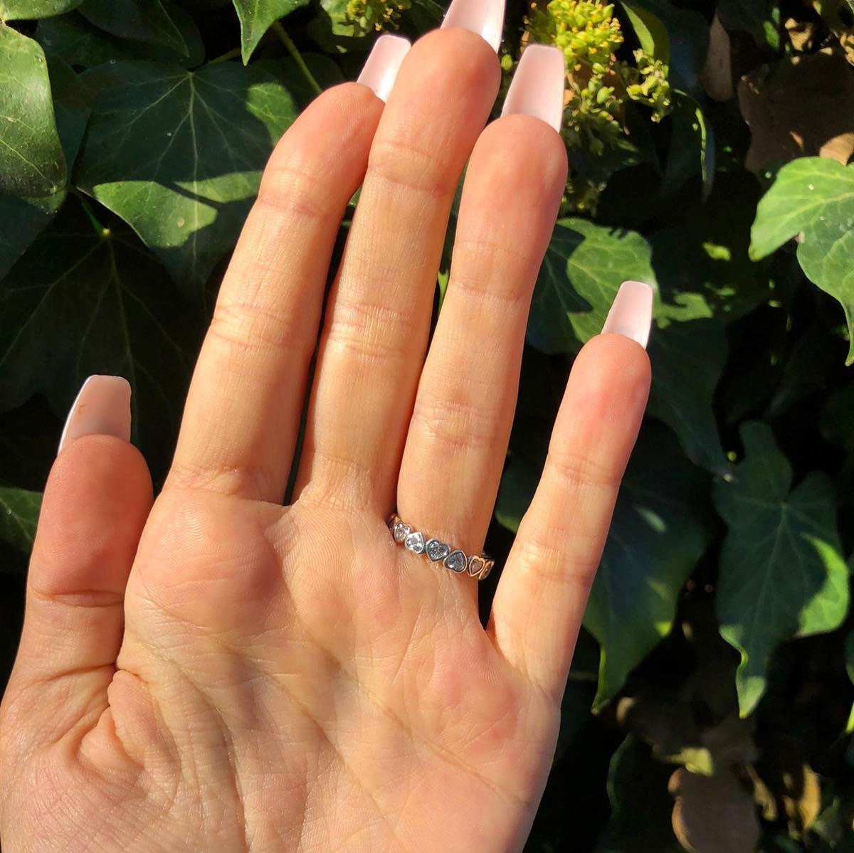 Emogen - Full Heart bezel Sterling silver & Eternity Wedding Engagement Ring for Women -Valentine's Gift