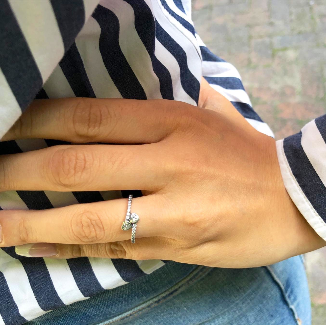 Cupedra - Handmade Crossover Hearts | Sterling Silver Ring | Sterling Silver Engagement Ring | Promise Ring for Women | High Quality!