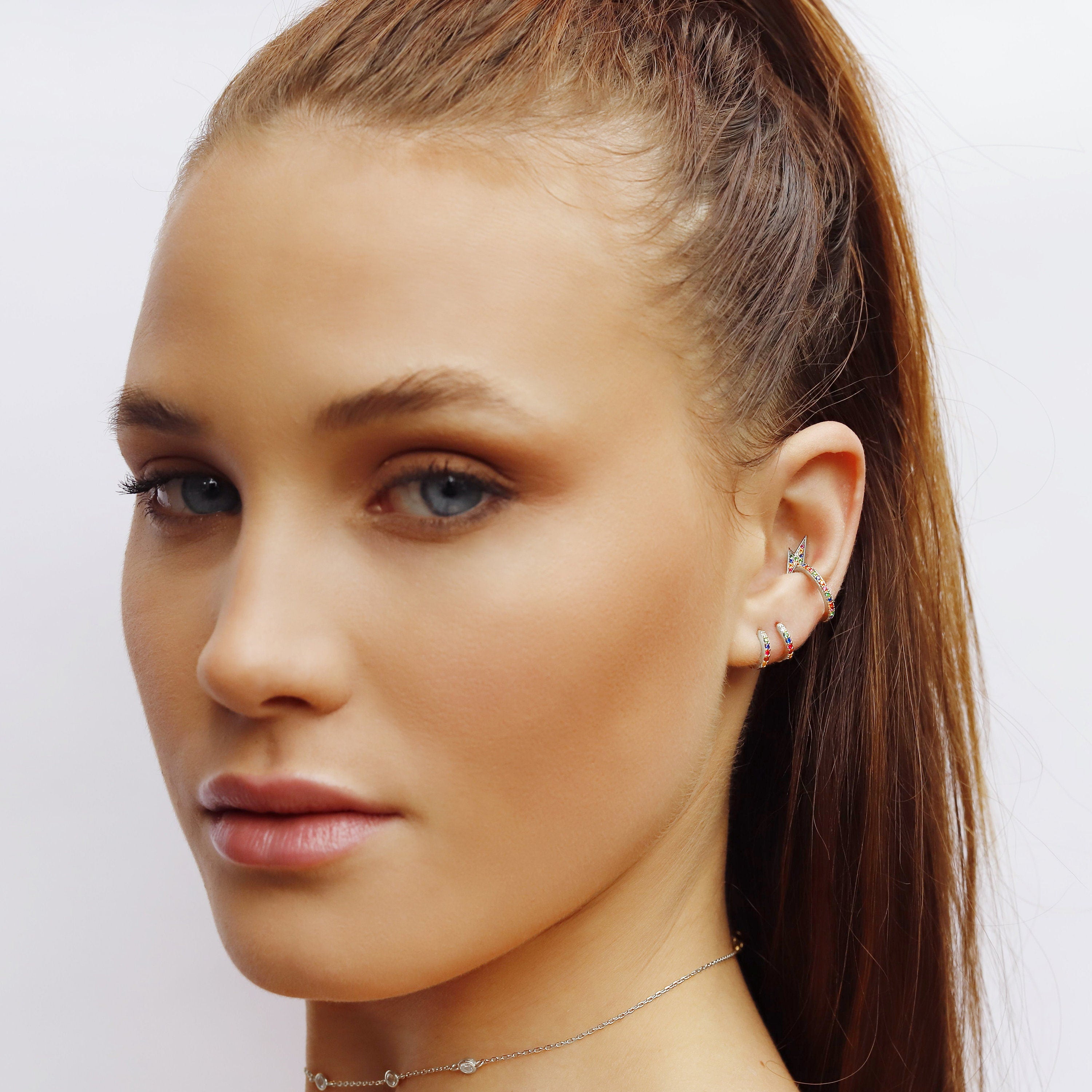 Sterling Silver Huggie Hoop Earrings | Delicate Open Earrings | Minimalist Earrings | Gold Lightweight Hoops | Simple Silver Earrings |