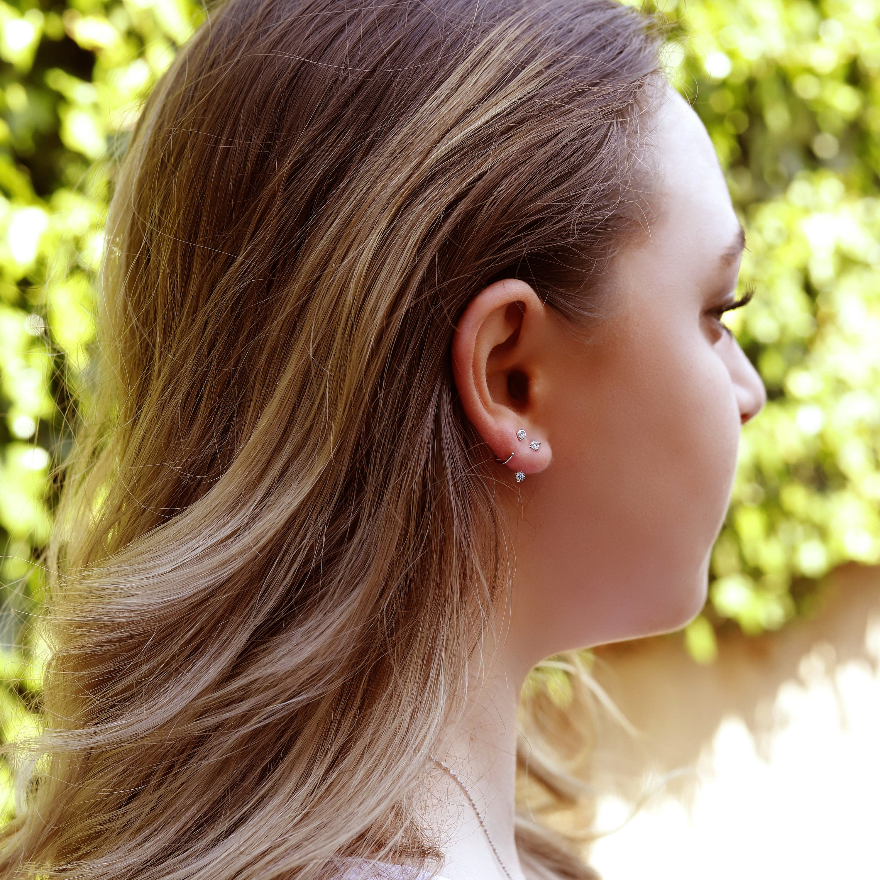 Minimalist Bezel Hoops • small hoop earrings • open hoop earrings • dainty hoops • silver hoops • double hoops