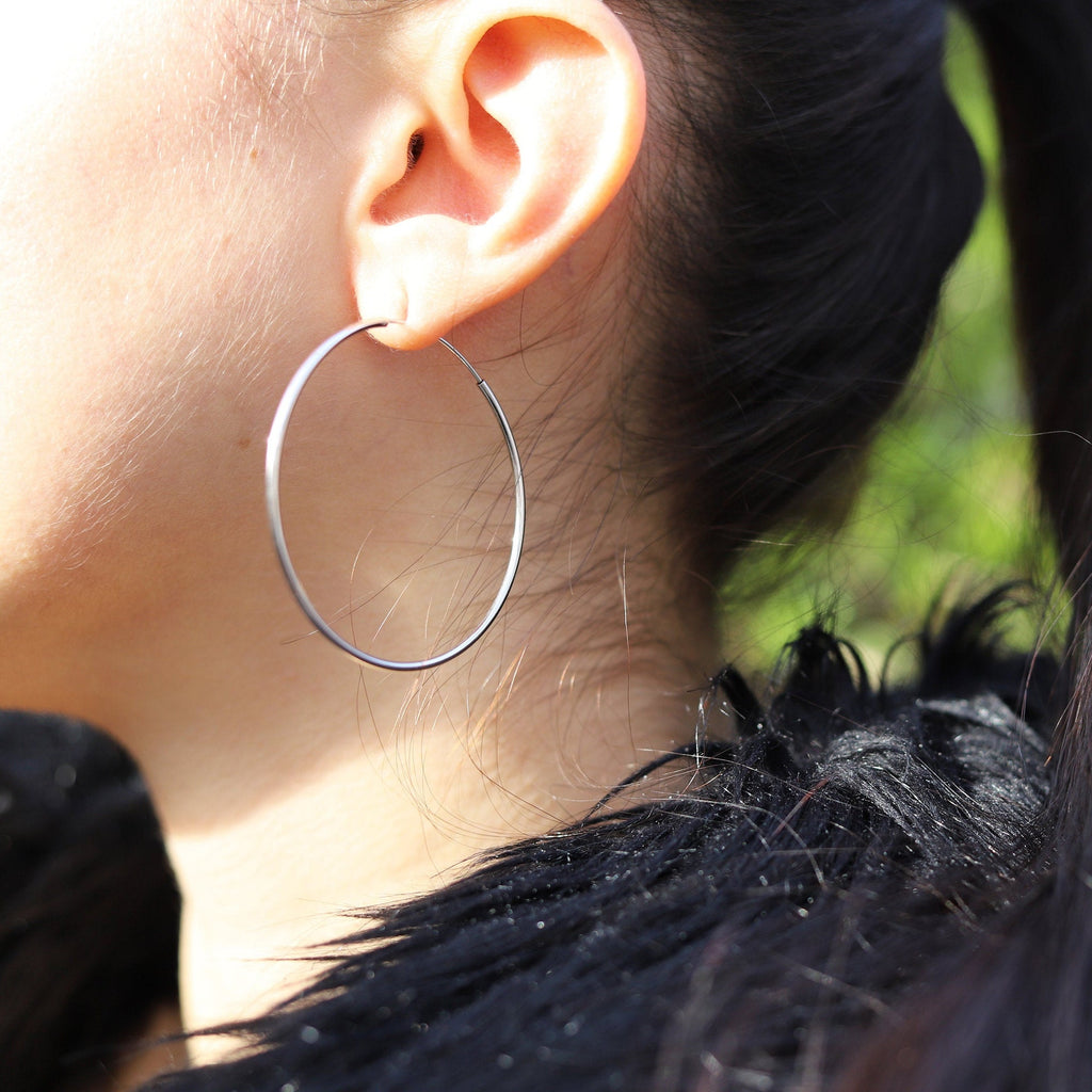 Sterling Silver Huggie Hoop Earrings | Delicate Open Hoop Earrings | Minimalist Earrings | Silver Geometric Hoops | Simple Silver Earrings |
