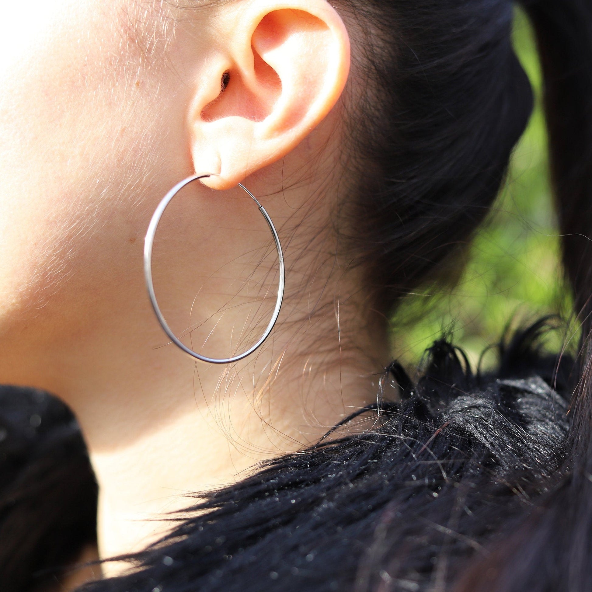 Sterling Silver Huggie Hoop Earrings | Delicate Open Hoop Earrings | Minimalist Earrings | Silver Geometric Hoops | Simple Silver Earrings |