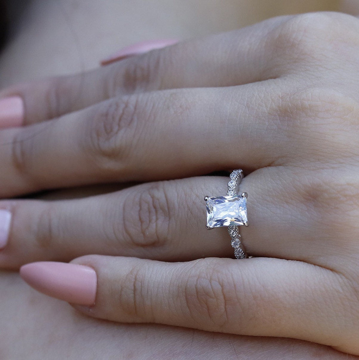 Rebecca - Sterling Silver Engagement Ring | Promise Ring for women | Anniversary | Infinity Ring in US UK size | High Quality!