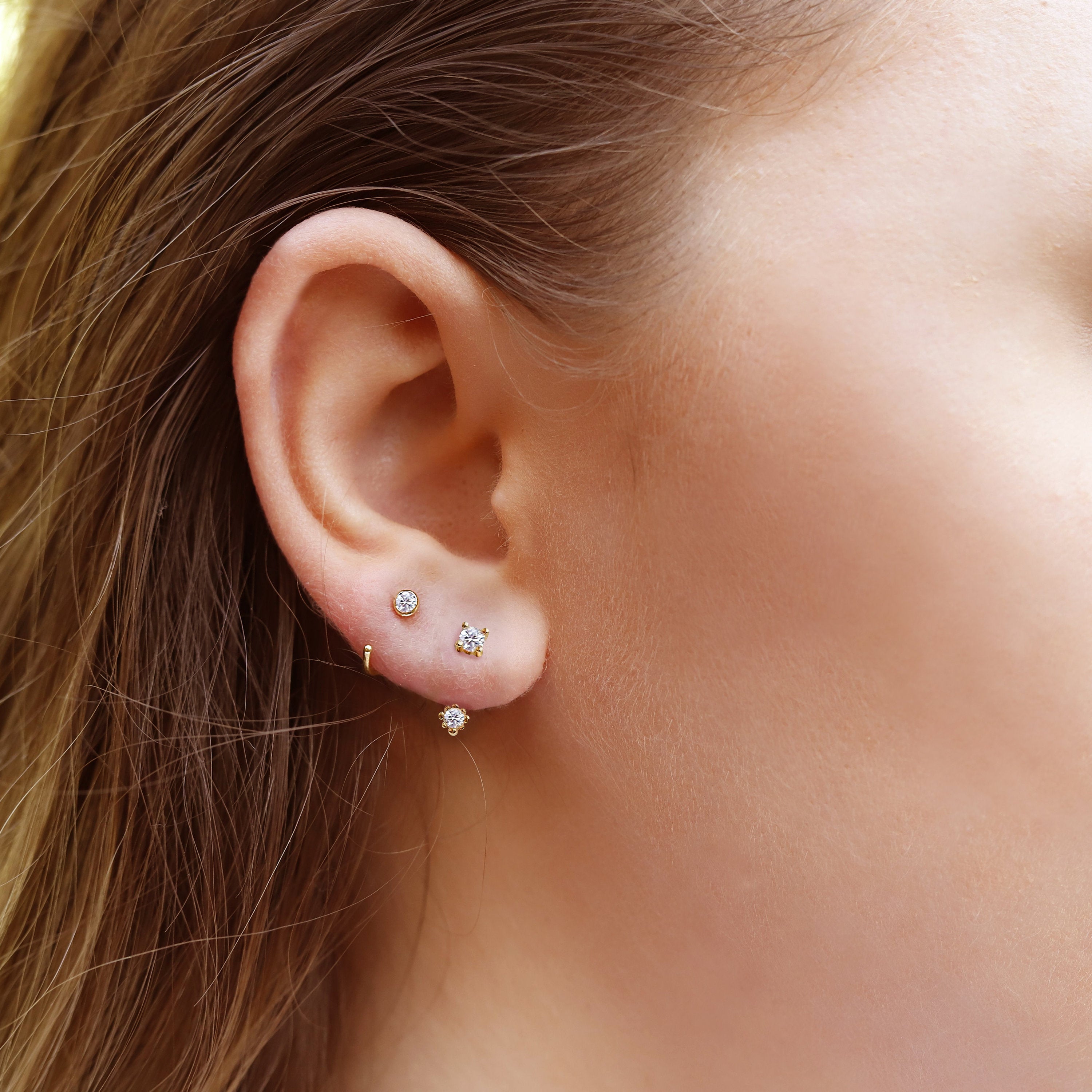 Minimalist Bezel Hoops • small hoop earrings • open hoop earrings • dainty hoops • silver hoops • double hoops