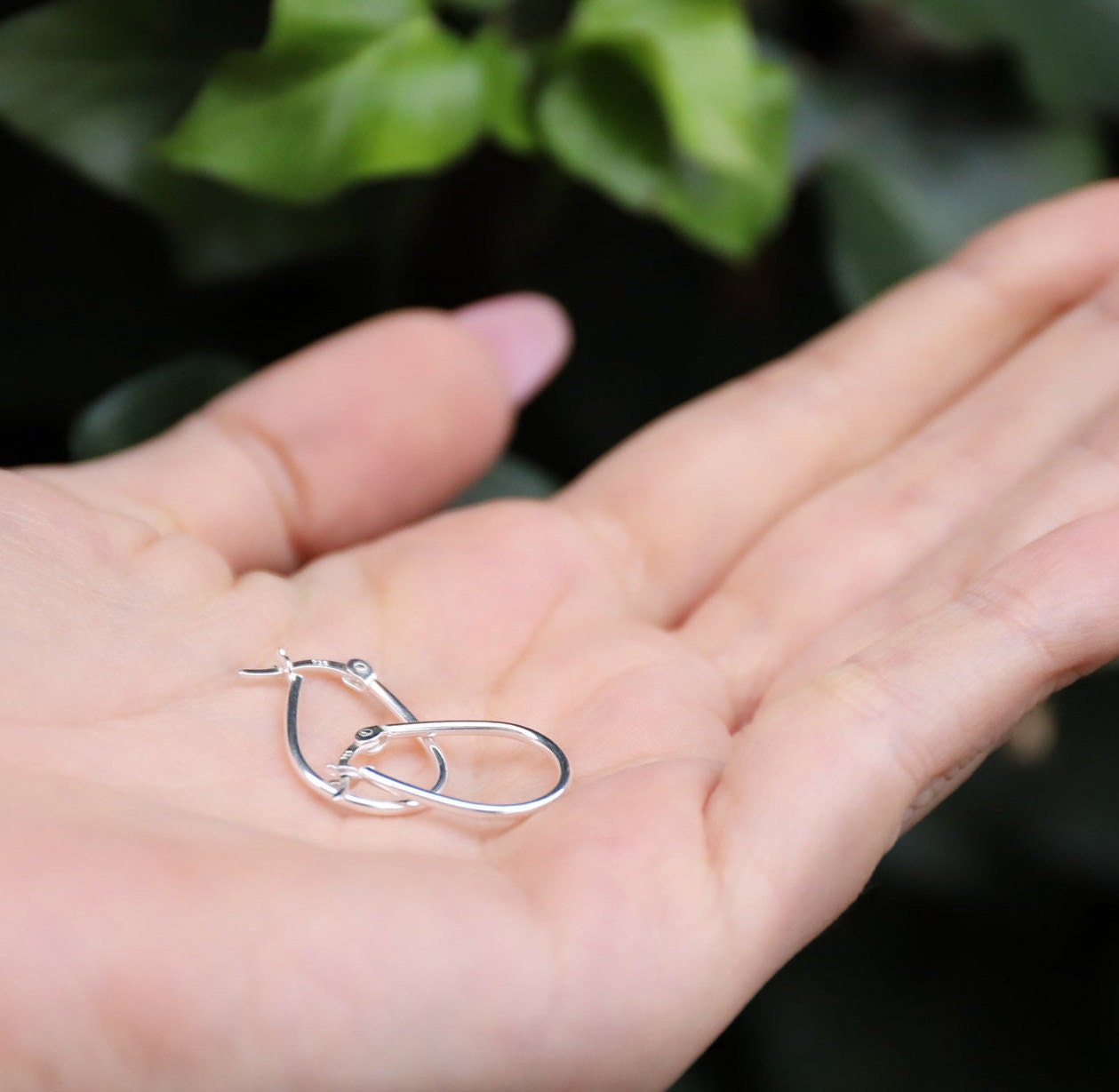 Handbag Thin Hoops | Simple Silver Hoops | Minimalist Earrings | Silver Geometric Hoops | Delicate Hoop Earring |