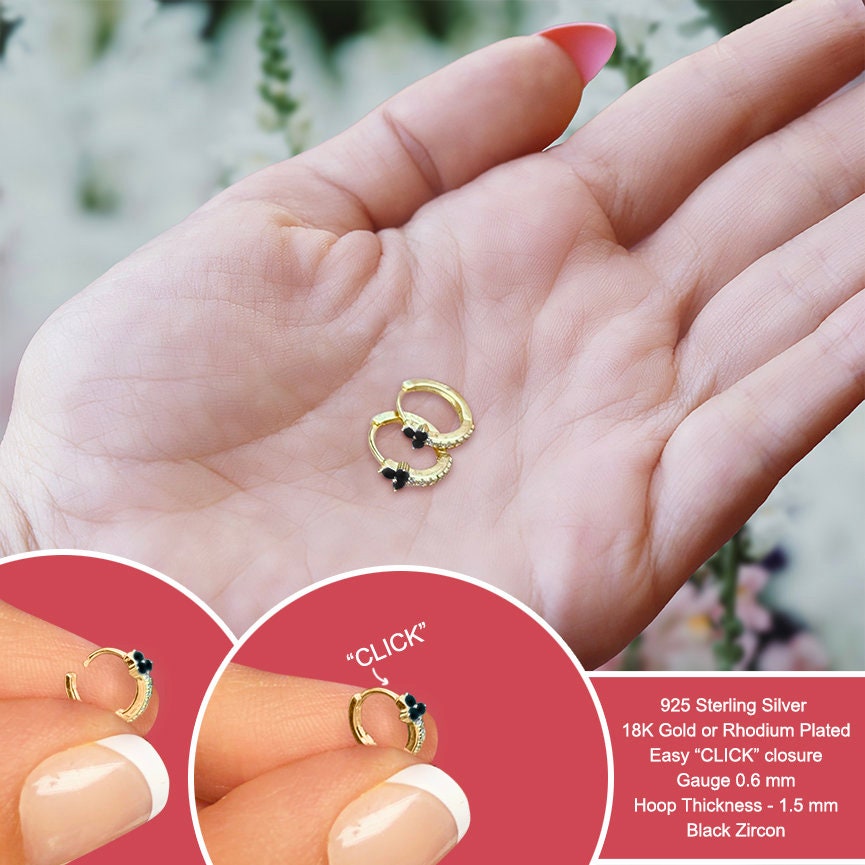 Minimalist Huggie Hoops • small hoop earrings • club hoop earrings • dainty flower hoops • silver hoops • Gold hoops • huggie hoop earrings