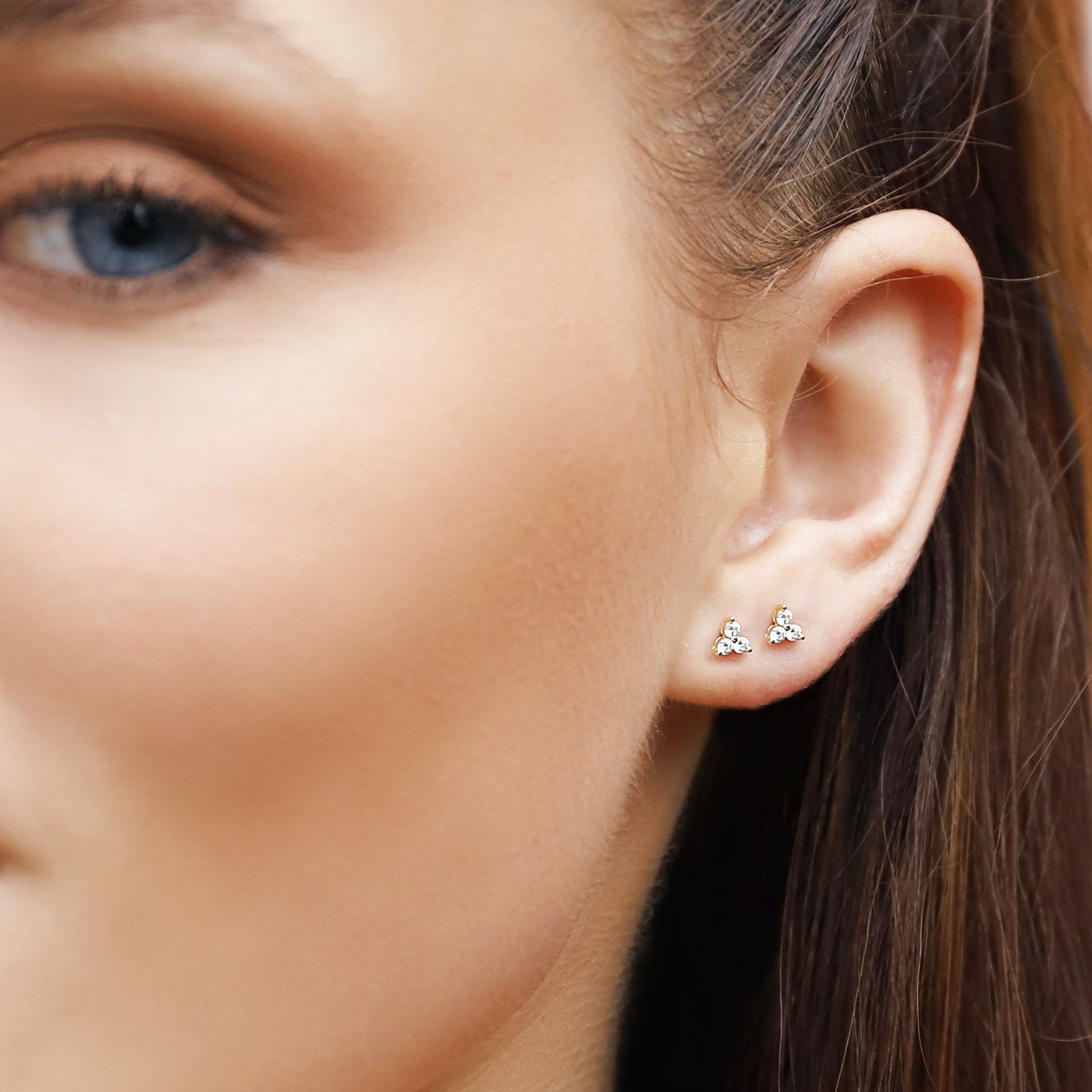 Tiny Huggie Drop Hoop Earrings,Huggie Hoop Earrings,Dainty CZ Hoop Earrings, Dainty Huggies,18K Gold Plated Hoops,Sterling Silver Huggies