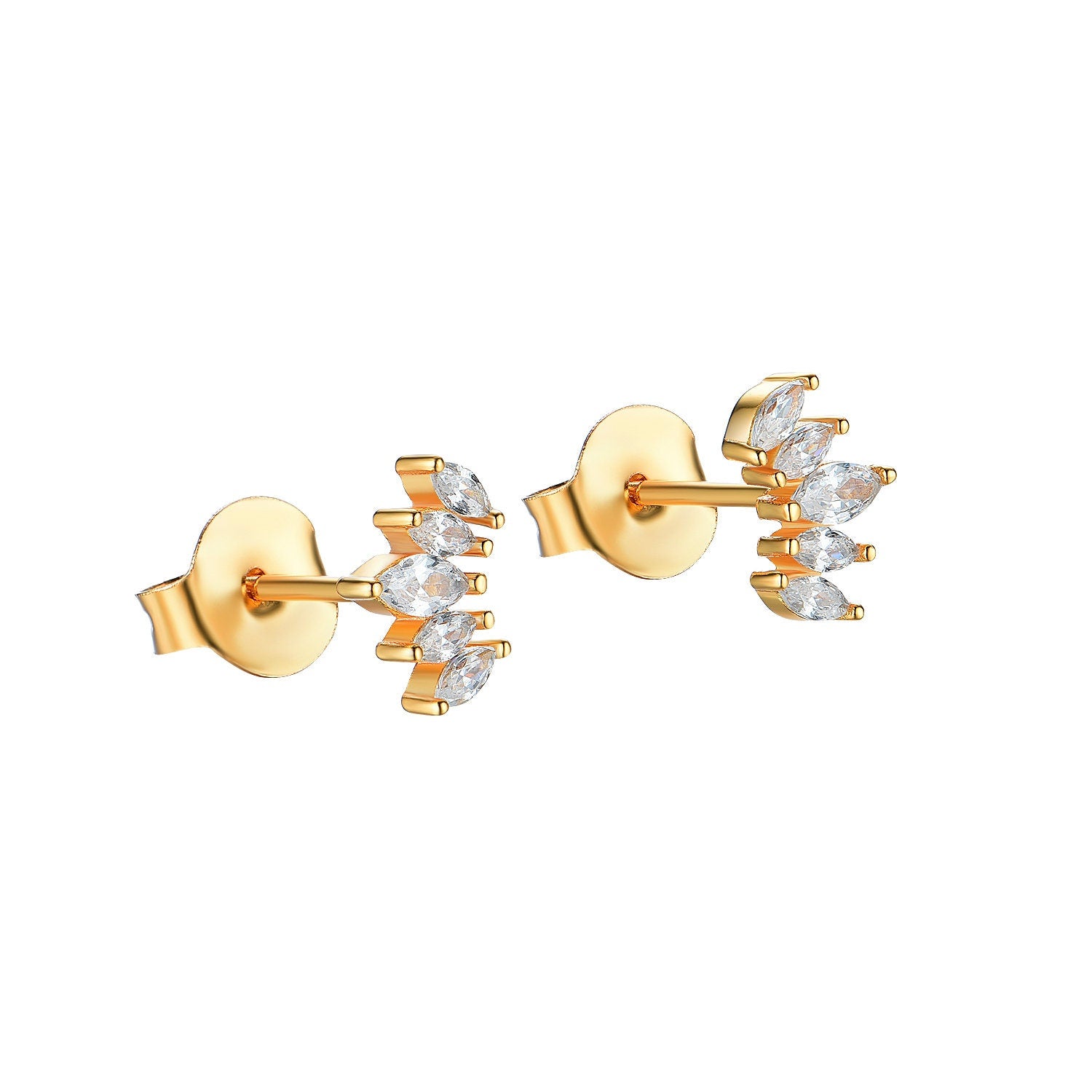 NIKOLA-Tiny Stud Earrings - New Minimalist Earrings - Minimalist Earrings Tiara- Studs - Tiny Earrings - Earrings for Multiple Piercings