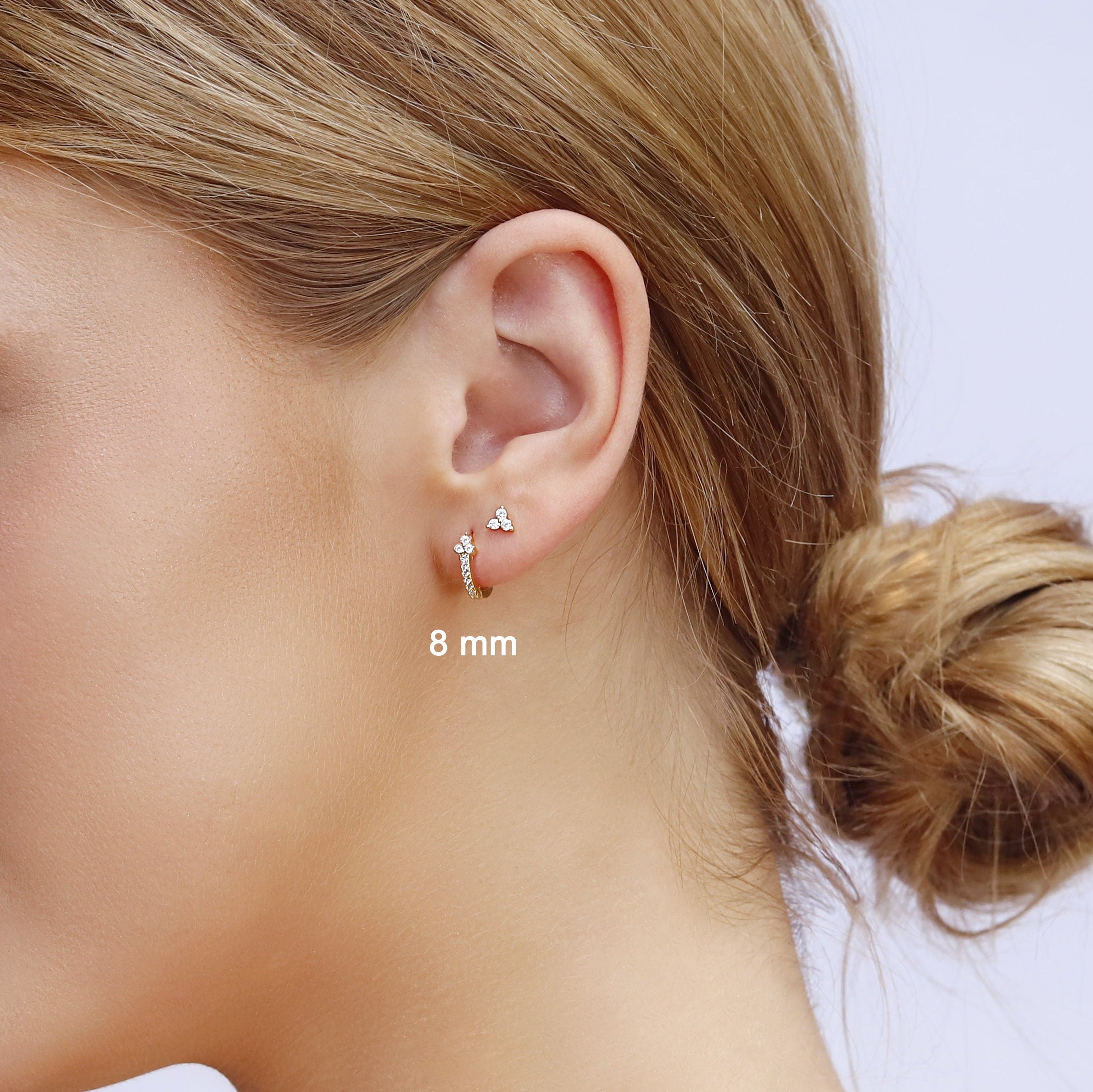 Silver studded hot sale hoop earrings