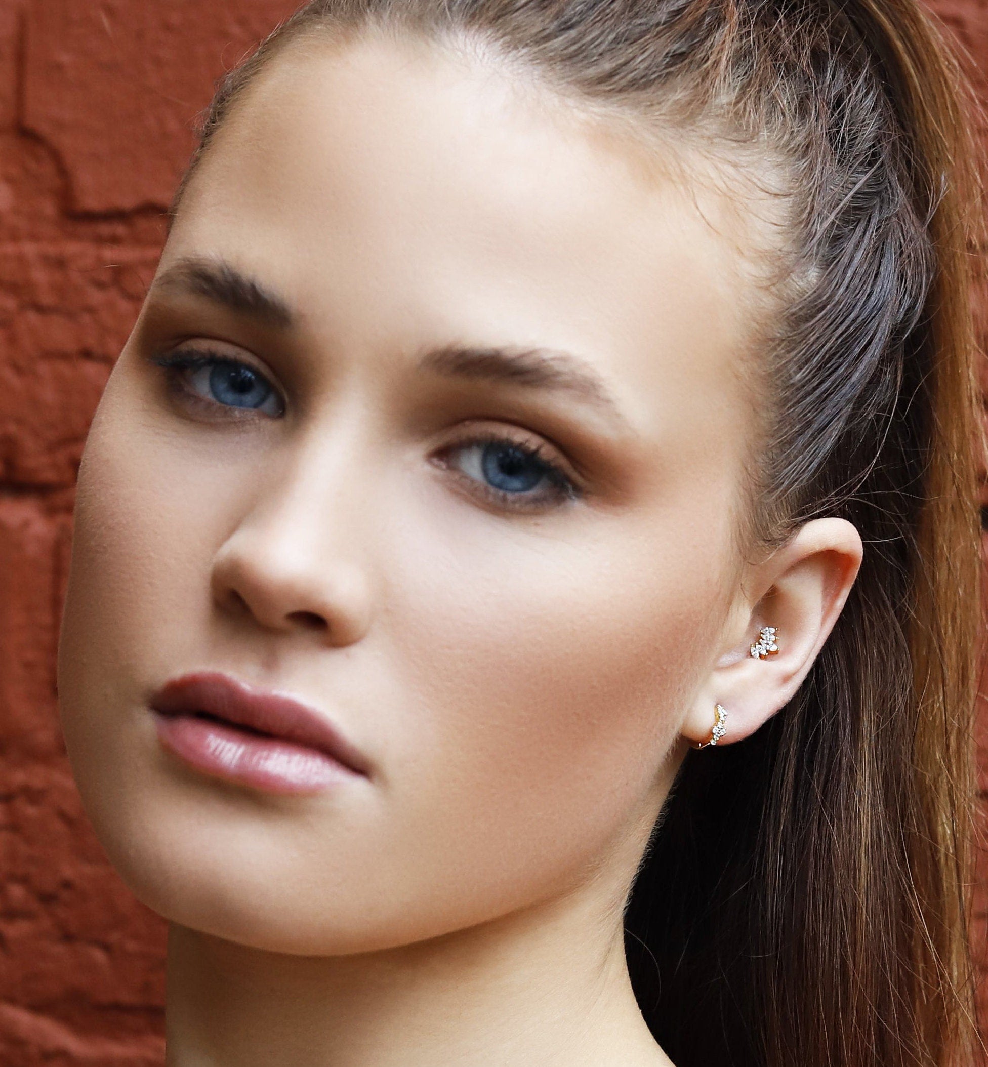 NIKOLA-Tiny Stud Earrings - New Minimalist Earrings - Minimalist Earrings Tiara- Studs - Tiny Earrings - Earrings for Multiple Piercings