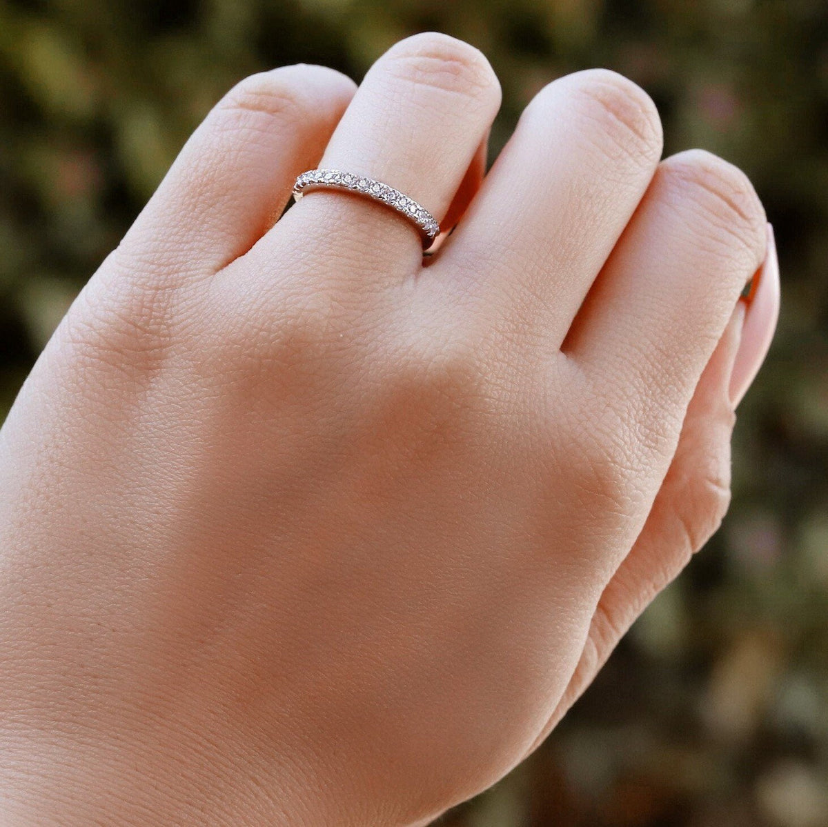 kaitie - Wedding Band, Full Round Engagement Ring, Crystal Wedding Ring, Bridal Ring, Delicate Eternity Band, Full Round Bridal Band