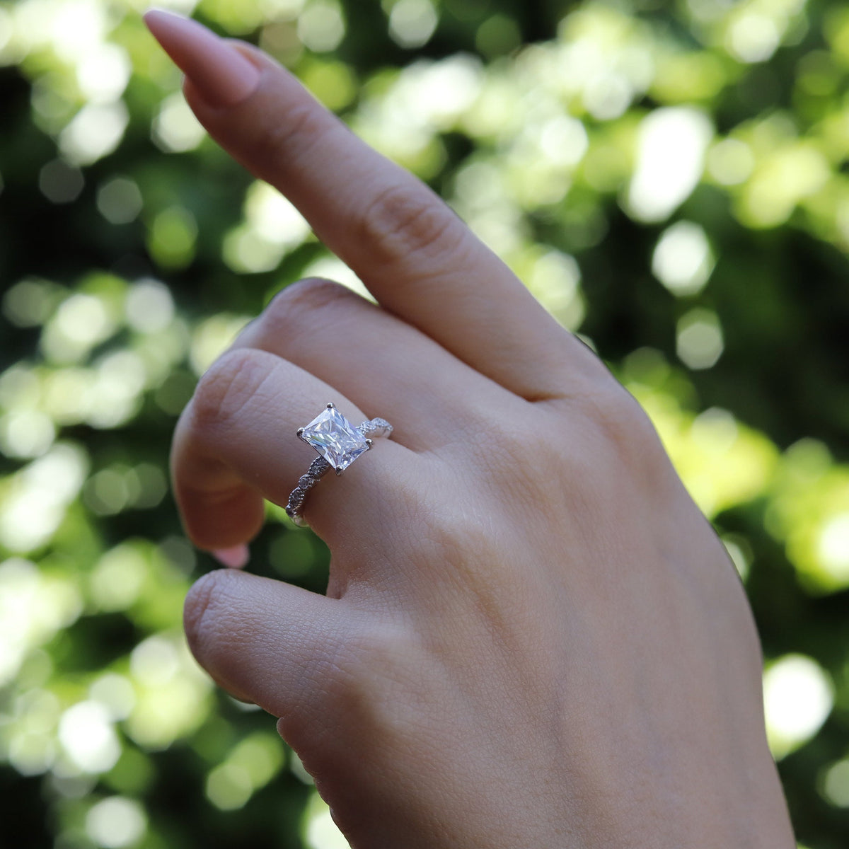 Rebecca - Sterling Silver Engagement Ring | Promise Ring for women | Anniversary | Infinity Ring in US UK size | High Quality!