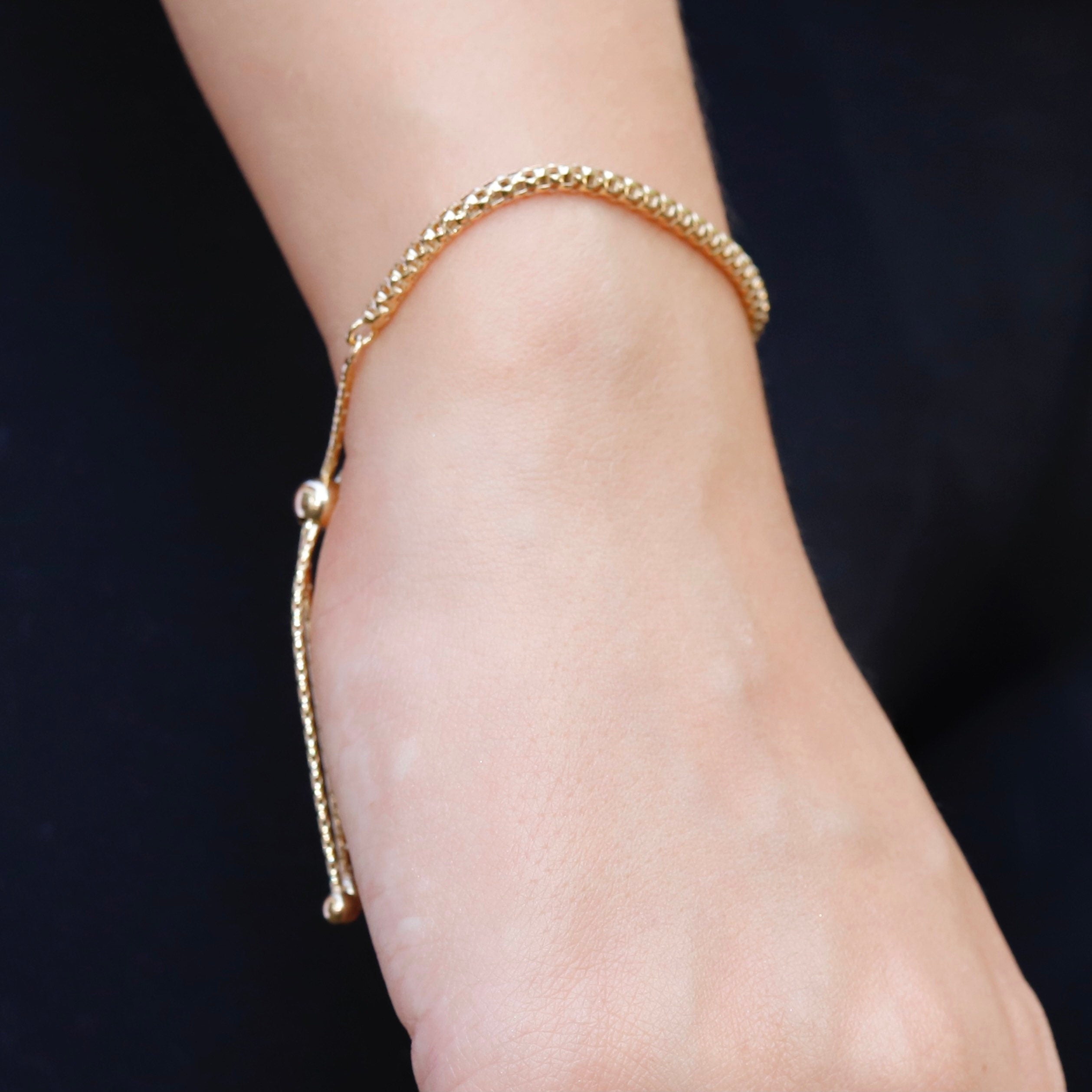 Beau - Delicate chunky popcorn chain bracelet, silver popcorn bracelet,for women,girls, Dainty rose gold chain bracelet