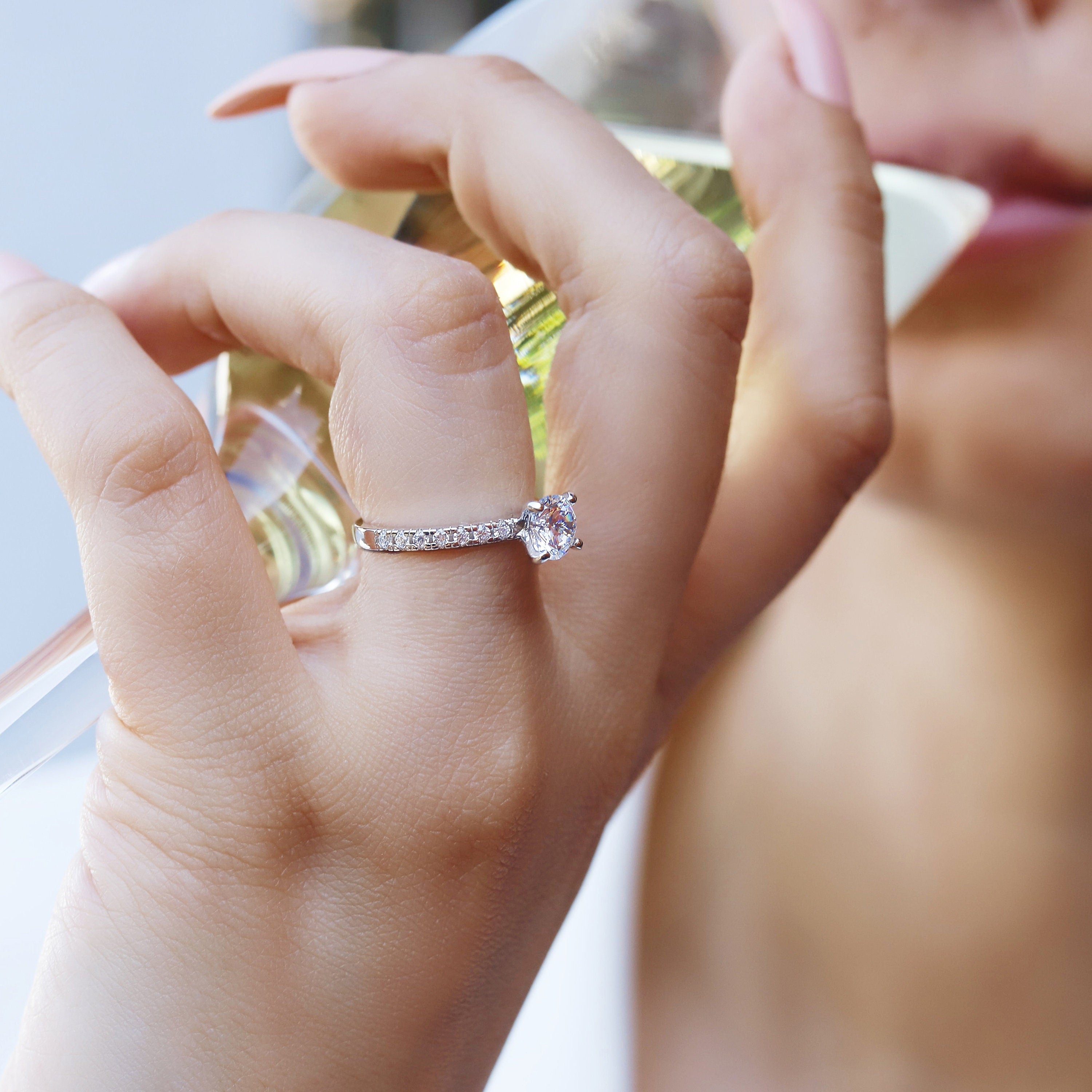 Isla - Promise Rings | Sterling Silver Engagement Ring | Promise Ring for women | Anniversary Ring in US sizes | High Quality!