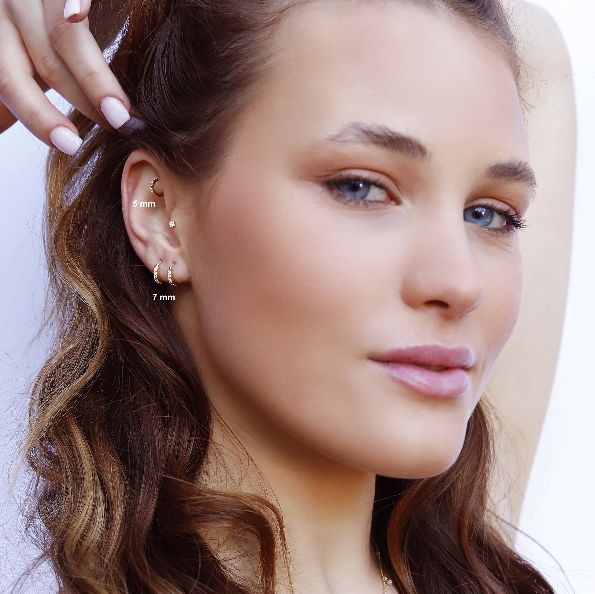 Huggie Hoop Earrings • gold conch hoop • cartilage hoop • hoop earrings • silver pave ring hoop • tragus hoop • small helix hoop