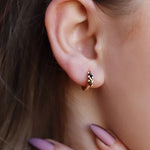AJJ Poppy minimalist silver huggie hoops, small open dainty hoop earrings for subtle style and everyday wear.