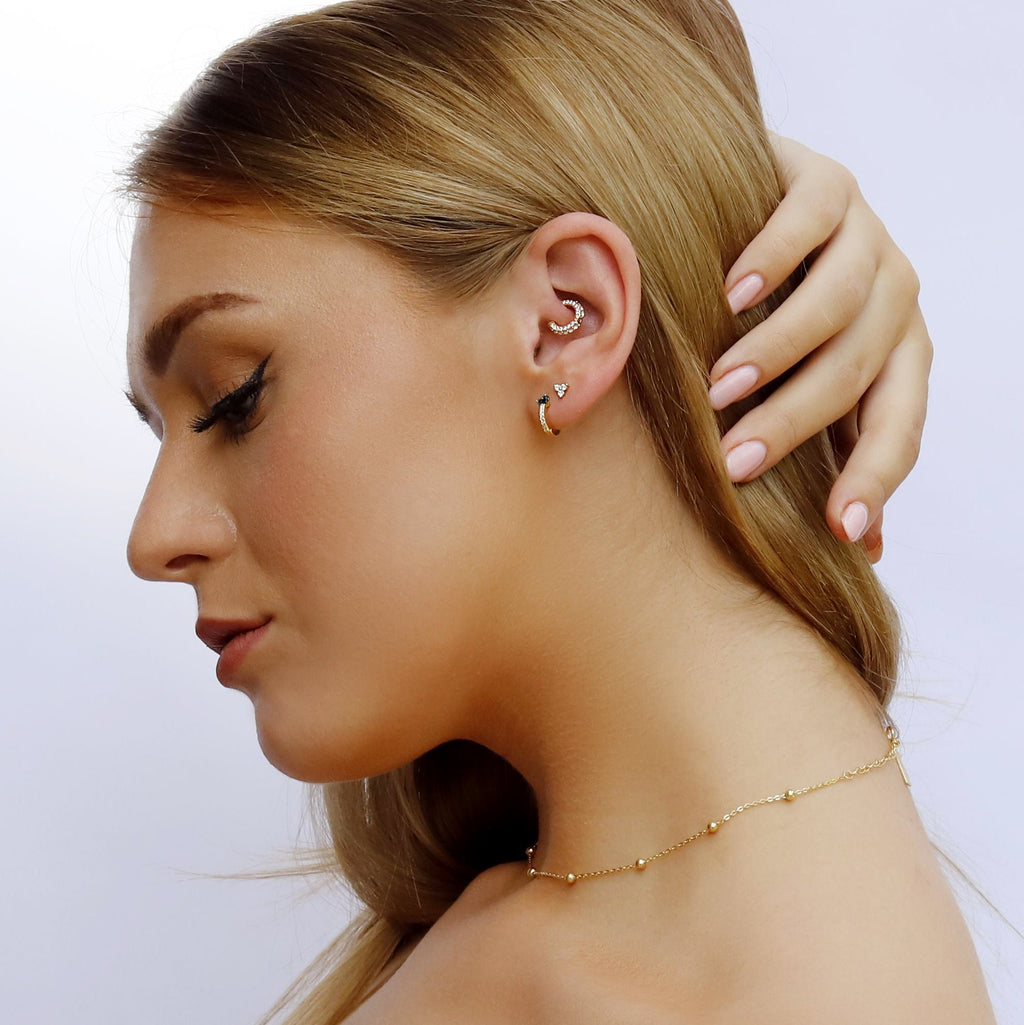 Minimalist Huggie Hoops • small hoop earrings • club hoop earrings • dainty flower hoops • silver hoops • Gold hoops • huggie hoop earrings