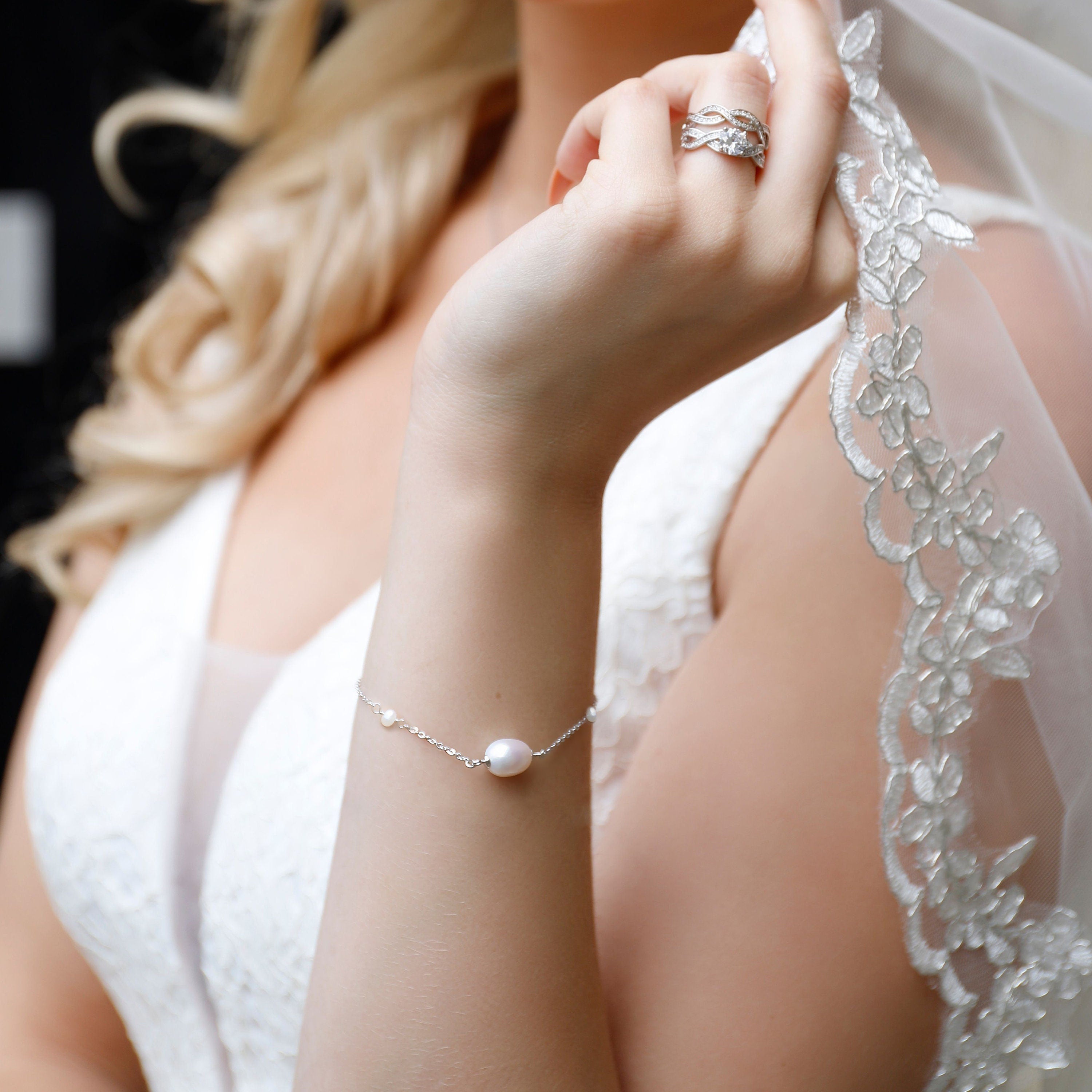 Pearl Bracelet For Women, Freshwater Pearl Bracelet, Bridesmaid Gift, Sterling Silver Bracelet, Birthday Gift Idea, Gift For Mum