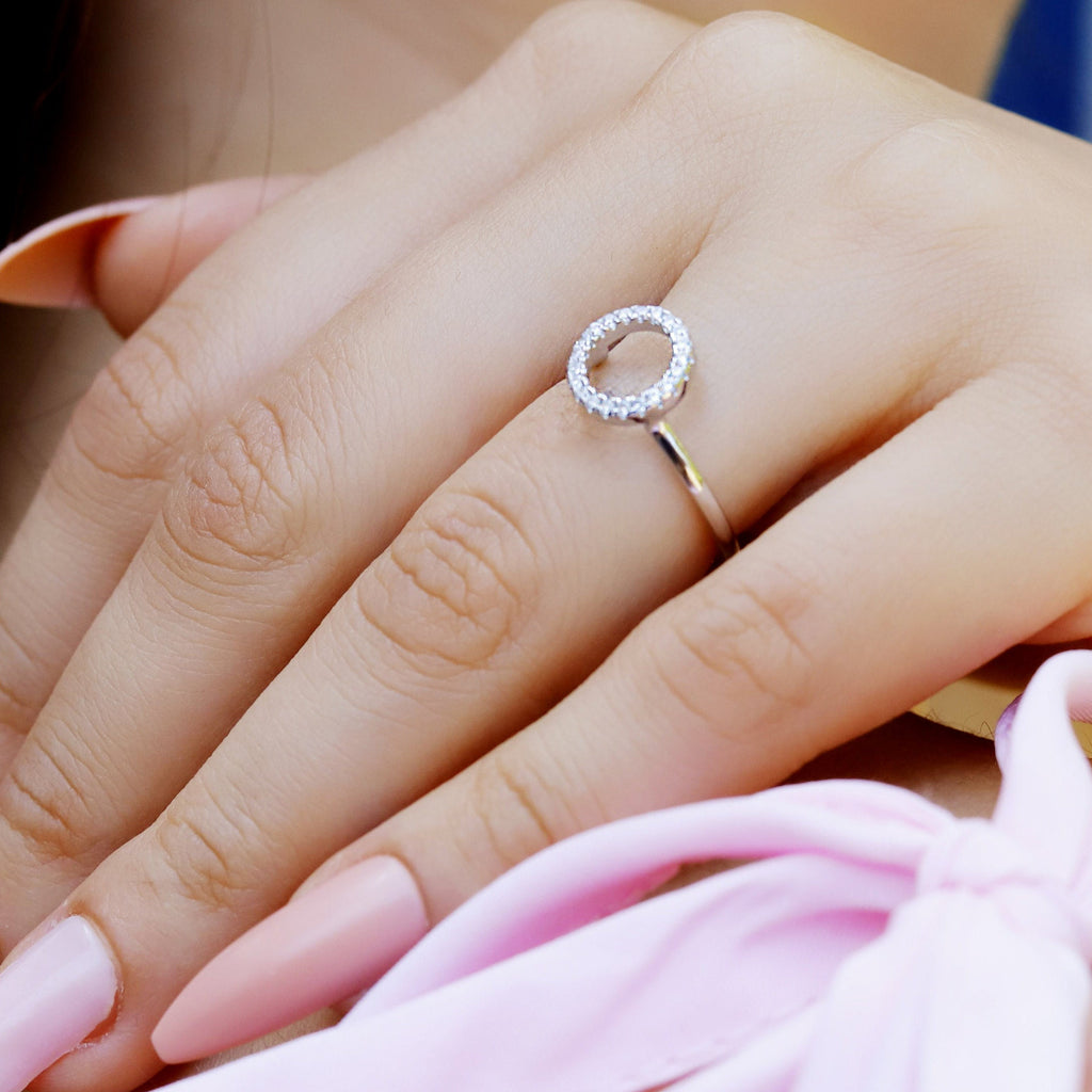 Sterling Silver Ring - Dainty circle Ring - Stacking Ring - Gift