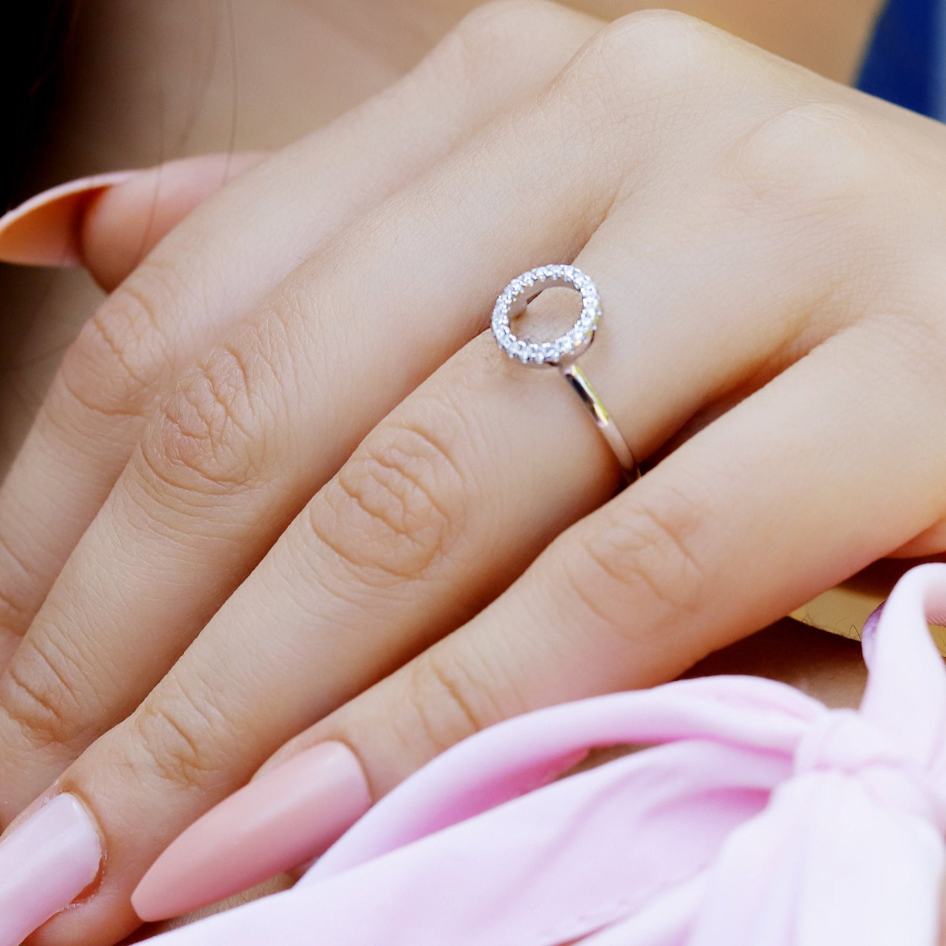 Sterling Silver Ring - Dainty circle Ring - Stacking Ring - Gift