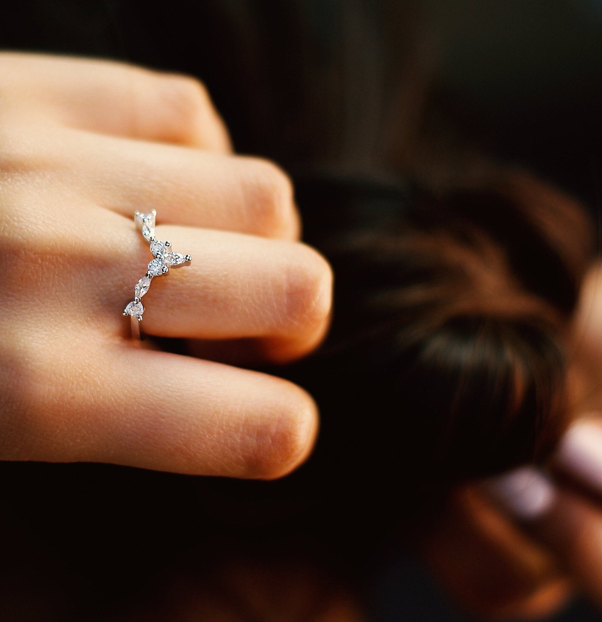 Betsy - Silver V Thumb Ring, Love Infinity Ring, Stacking Ring, Sterling Silver, Bridesmaids Ring rings, Stacking rings, Silver rings