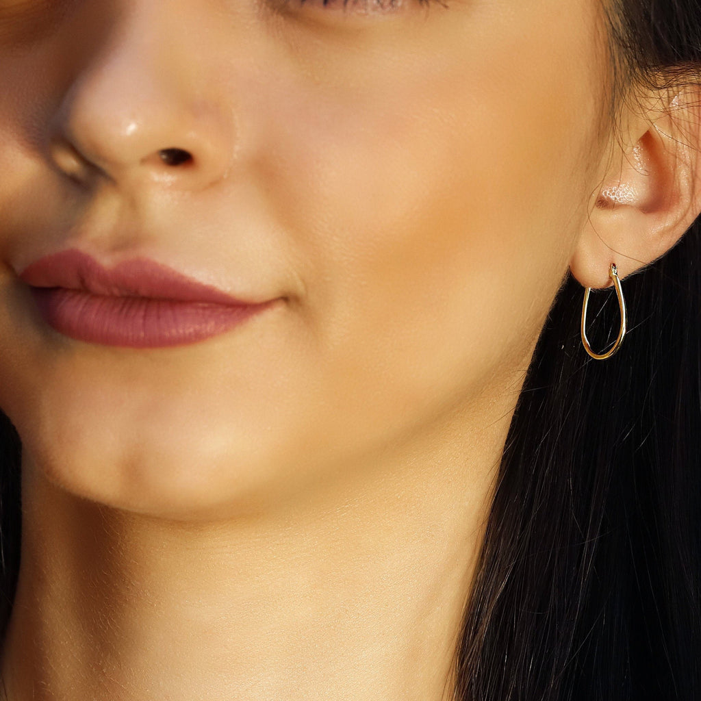 Handbag Thin Hoops | Simple Silver Hoops | Minimalist Earrings | Silver Geometric Hoops | Delicate Hoop Earring |