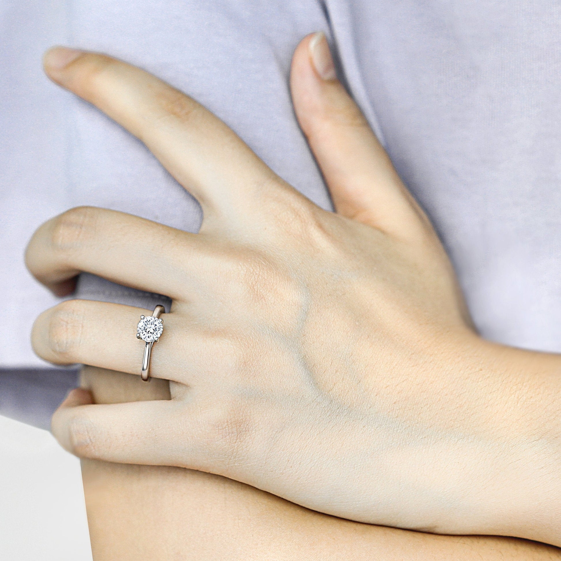 Kyla - 1ct Round Solitaire Ring | Sterling Silver Engagement Ring | Promise Ring for women | Bridal Ring in US UK size | High Quality!