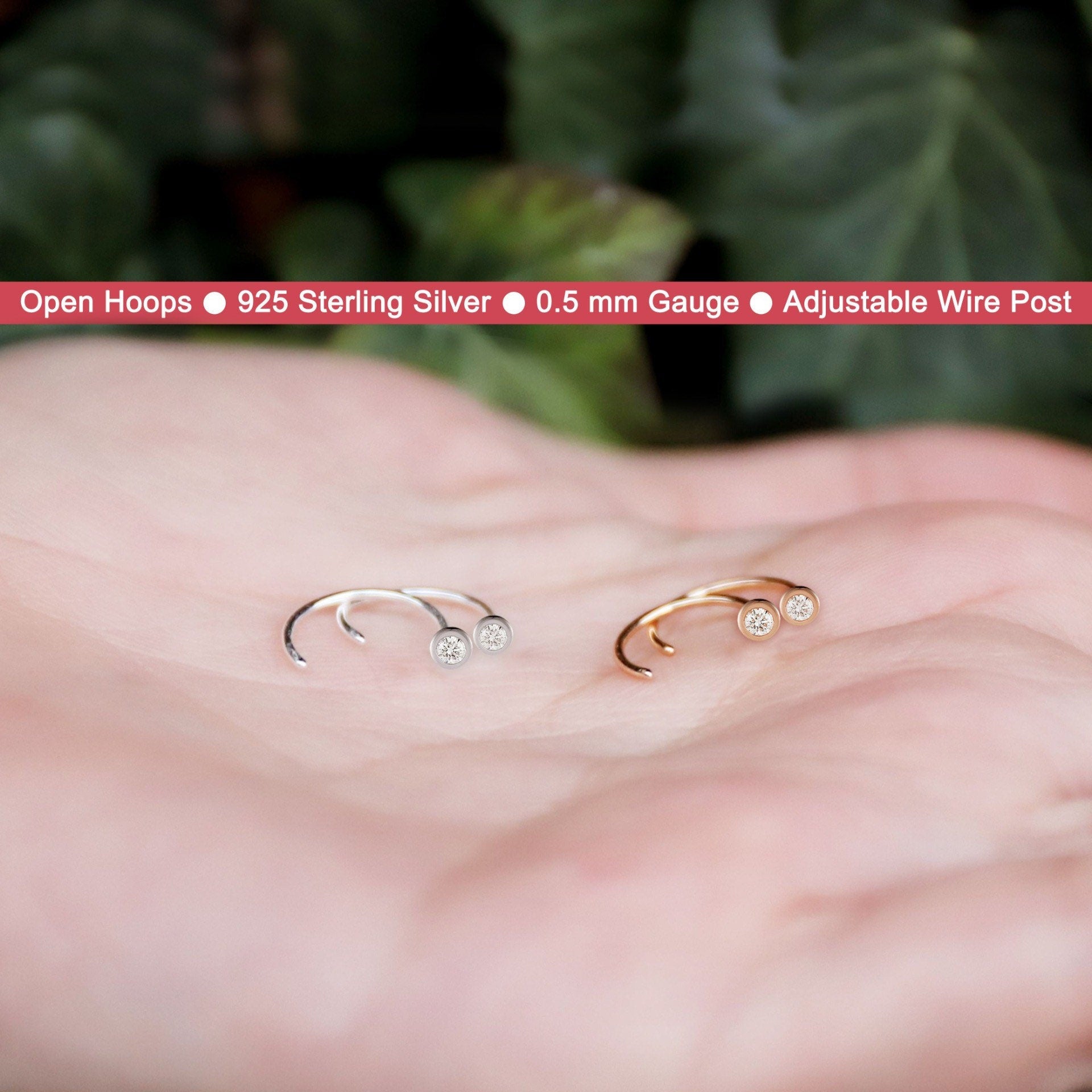 Classic Huggie hoops • 3mm CZ earrings • Huggie Hoops • Huggie Earrings • Cartilage • Yellow Gold • Sterling Silver 925 • Simple Pave Hoops