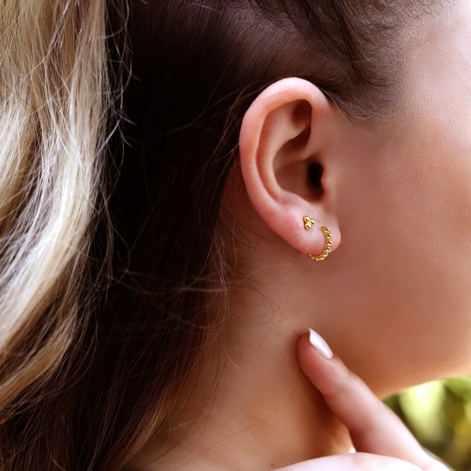 Sterling Silver Huggie Hoop Earrings | Delicate Bead Hoop Earrings | Minimalist Earrings | Silver Huggie Hoops | Simple Silver Earrings |