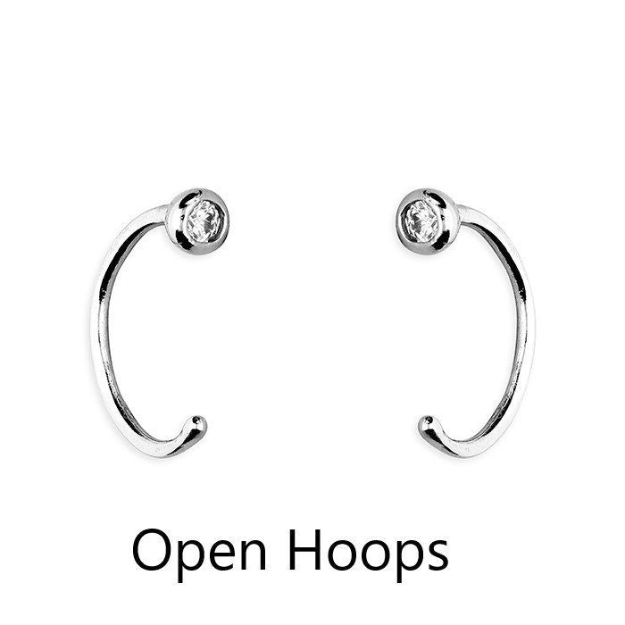 Classic Huggie hoops • 3mm CZ earrings • Huggie Hoops • Huggie Earrings • Cartilage • Yellow Gold • Sterling Silver 925 • Simple Pave Hoops