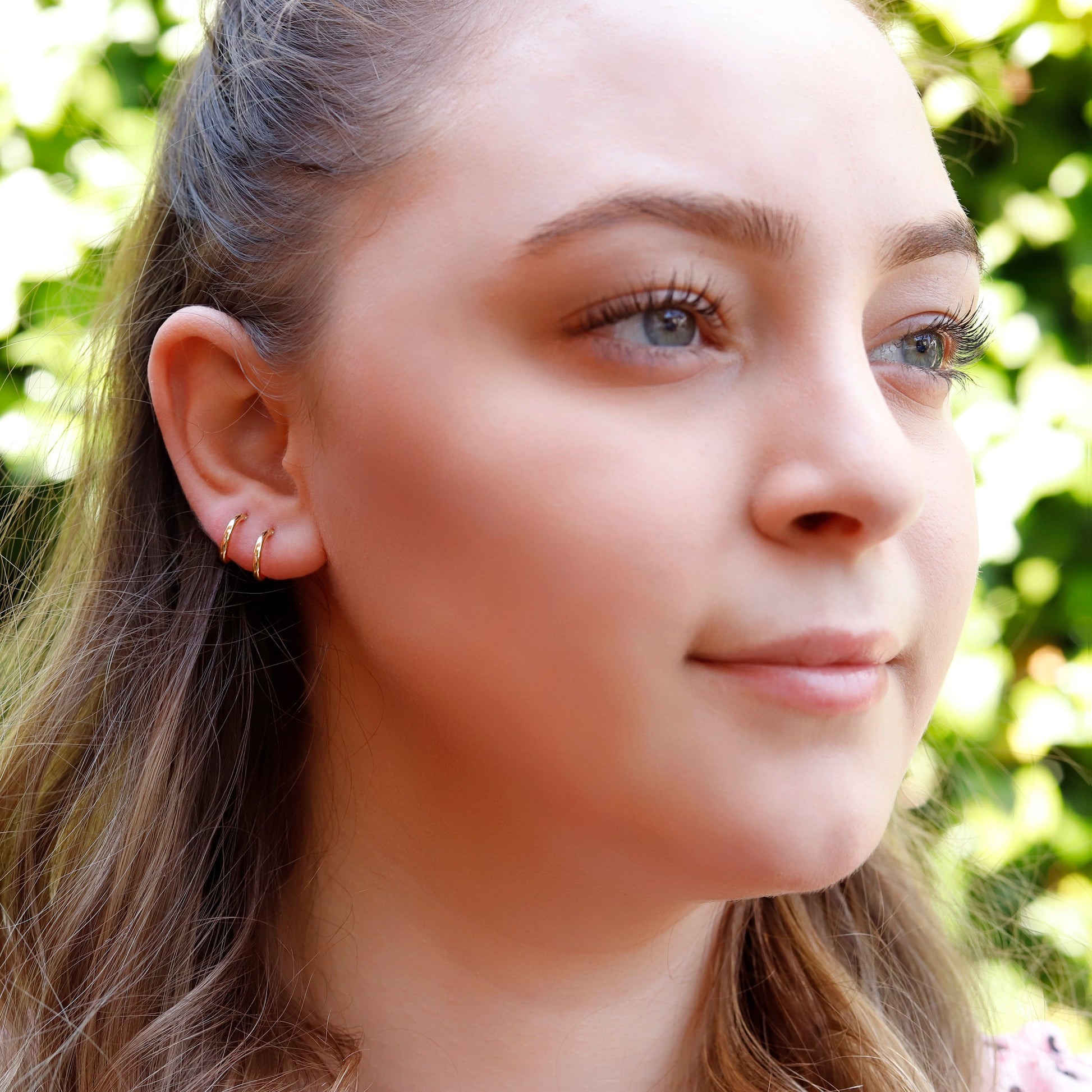 Small huggie hoop earrings. Gold huggie hoop earring set. Minimalist sterling silver hoop earrings. Classic Huggie Hoops Size 8 -30 mm