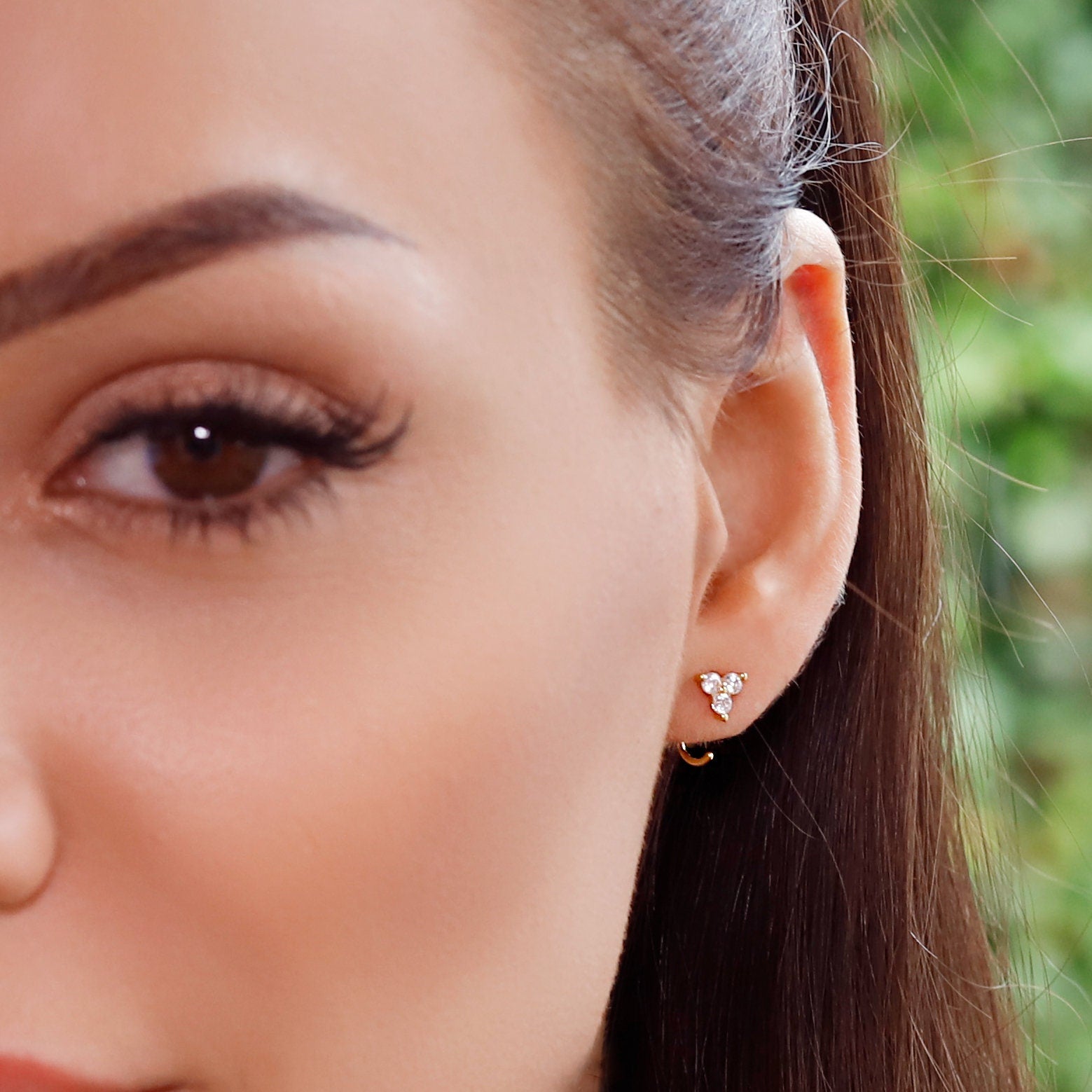 Tiny Stud Earrings - Round Minimalist Earrings - Minimalist Earrings Set- CZ Studs - CZ Tiny Earrings - Earrings Sets for Multiple Piercings