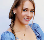 Sterling silver dainty heart layered necklace with small heart pendant, suitable for everyday wear and bridesmaid gift.