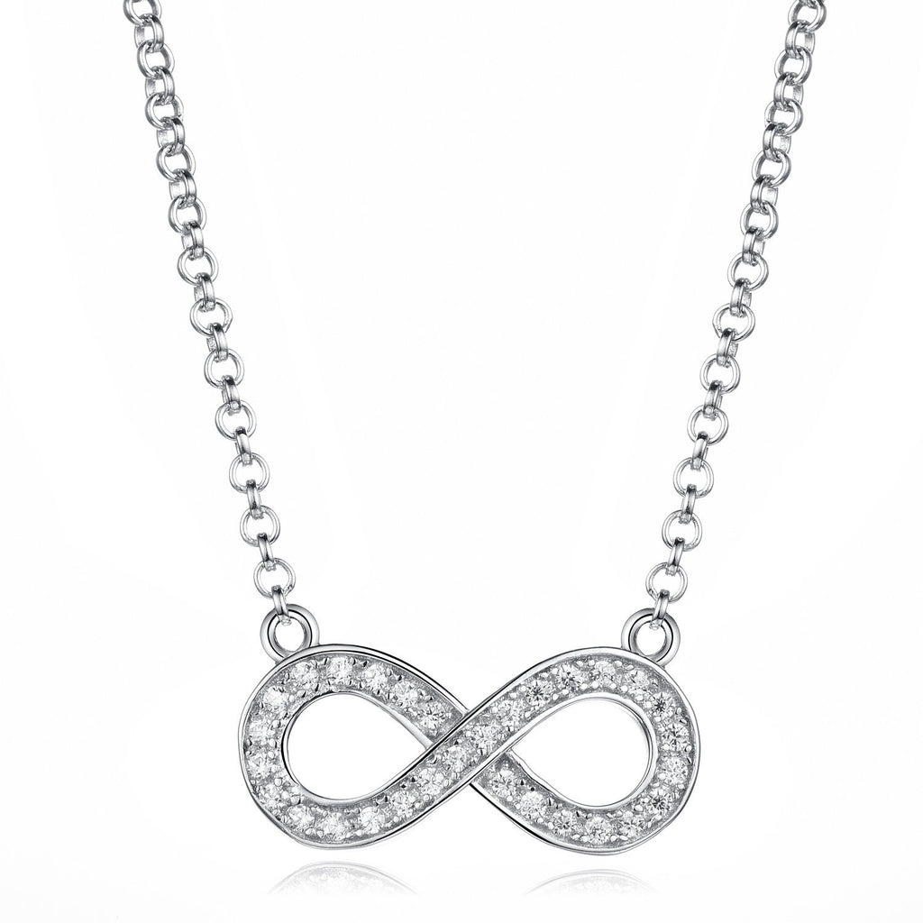 Silver Infinity Necklace, Eternity Necklace, Interlinked Necklace, Choker Necklace, Christmas Gift for her