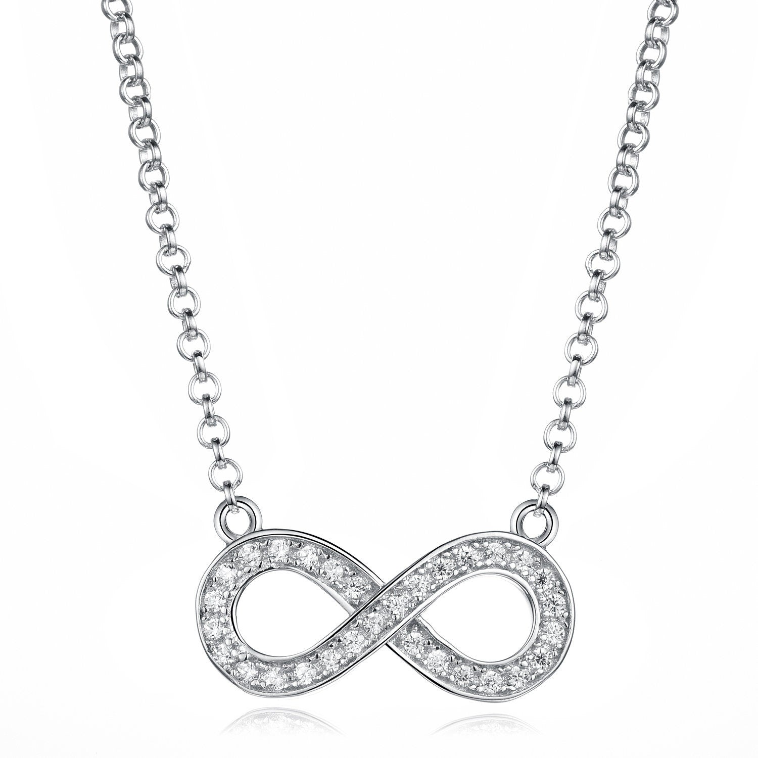 Silver Infinity Necklace, Eternity Necklace, Interlinked Necklace, Choker Necklace, Christmas Gift for her