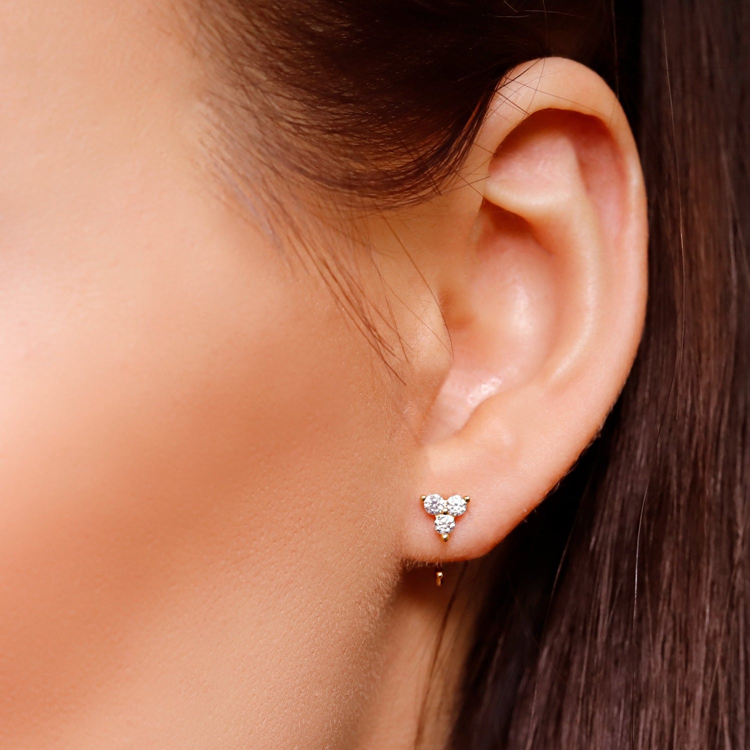 Tiny Stud Earrings - Round Minimalist Earrings - Minimalist Earrings Set- CZ Studs - CZ Tiny Earrings - Earrings Sets for Multiple Piercings